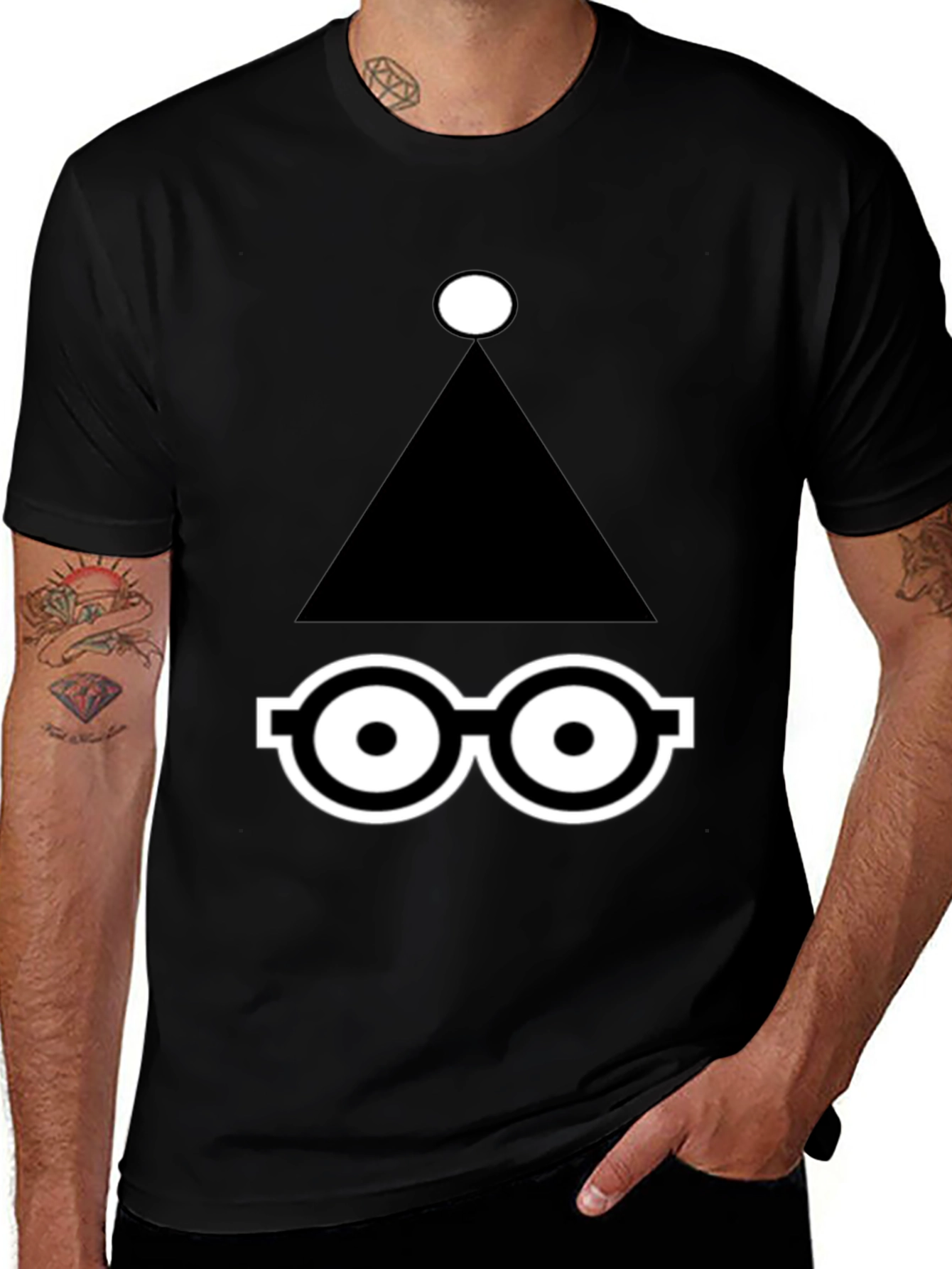 Abstract Graphic Print Black T-Shirt