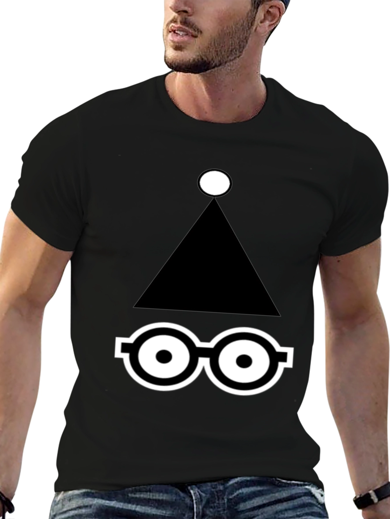 Abstract Graphic Print Black T-Shirt