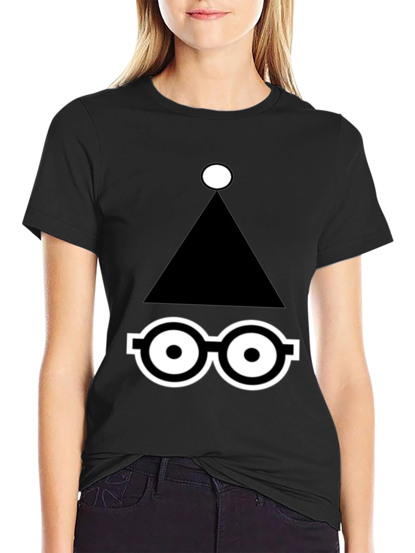 Abstract Graphic Print Black T-Shirt
