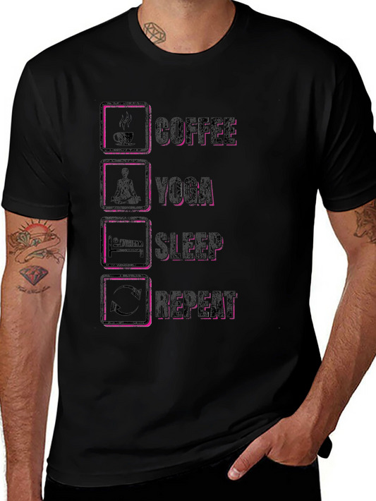 Coffee Yoga Sleep Repeat Graphic Tee