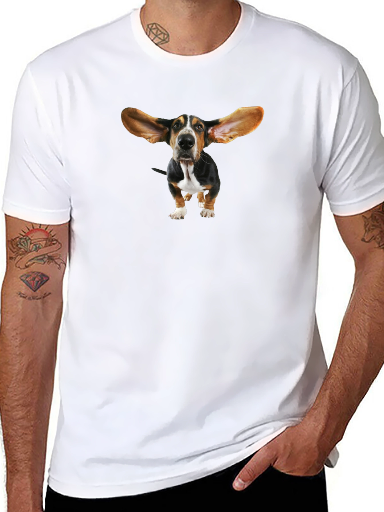 Dog Graphic Tee - Funny Basset Hound Shirt