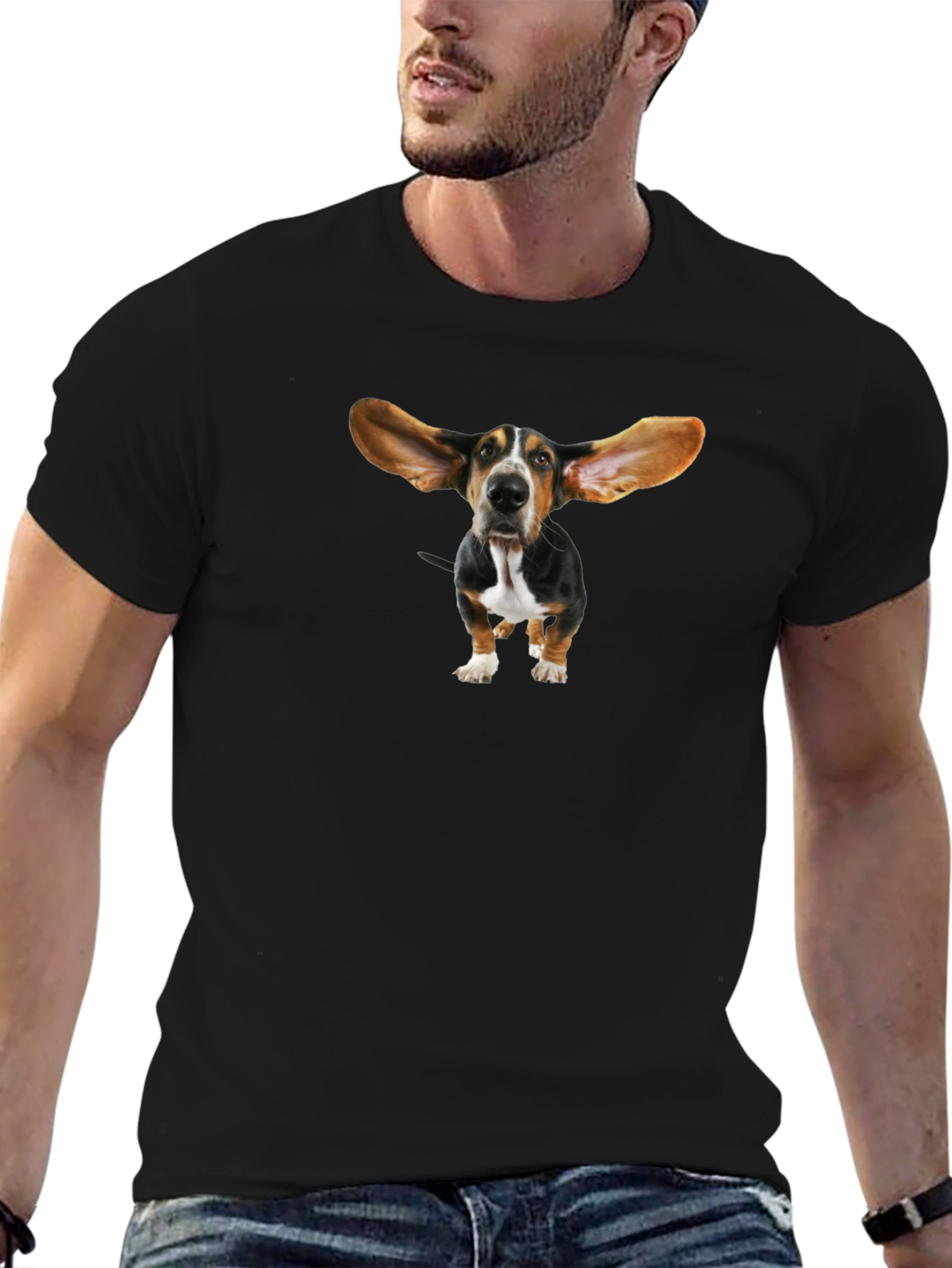 Dog Graphic Tee - Funny Basset Hound Shirt