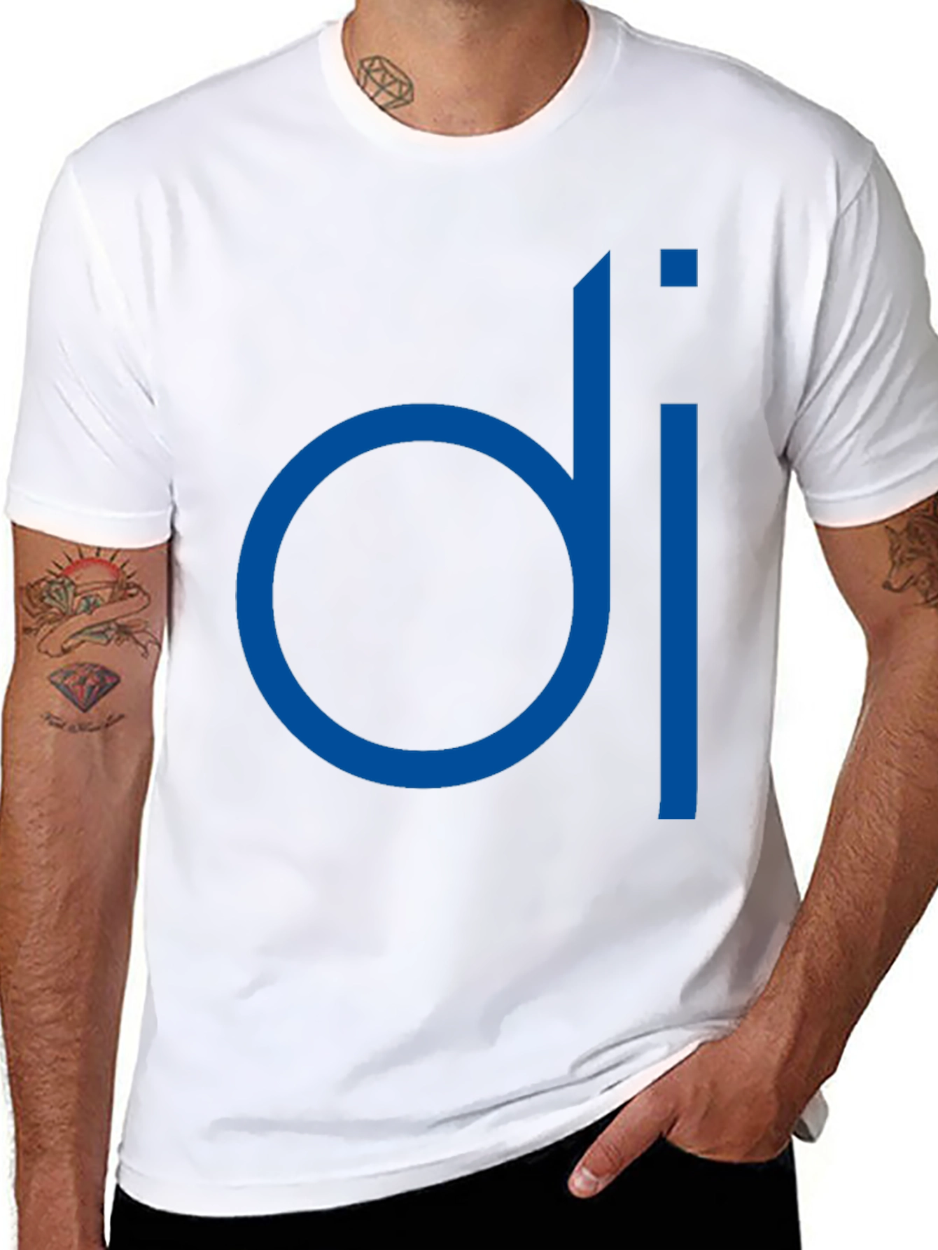Modern Blue di Logo Black T-Shirt