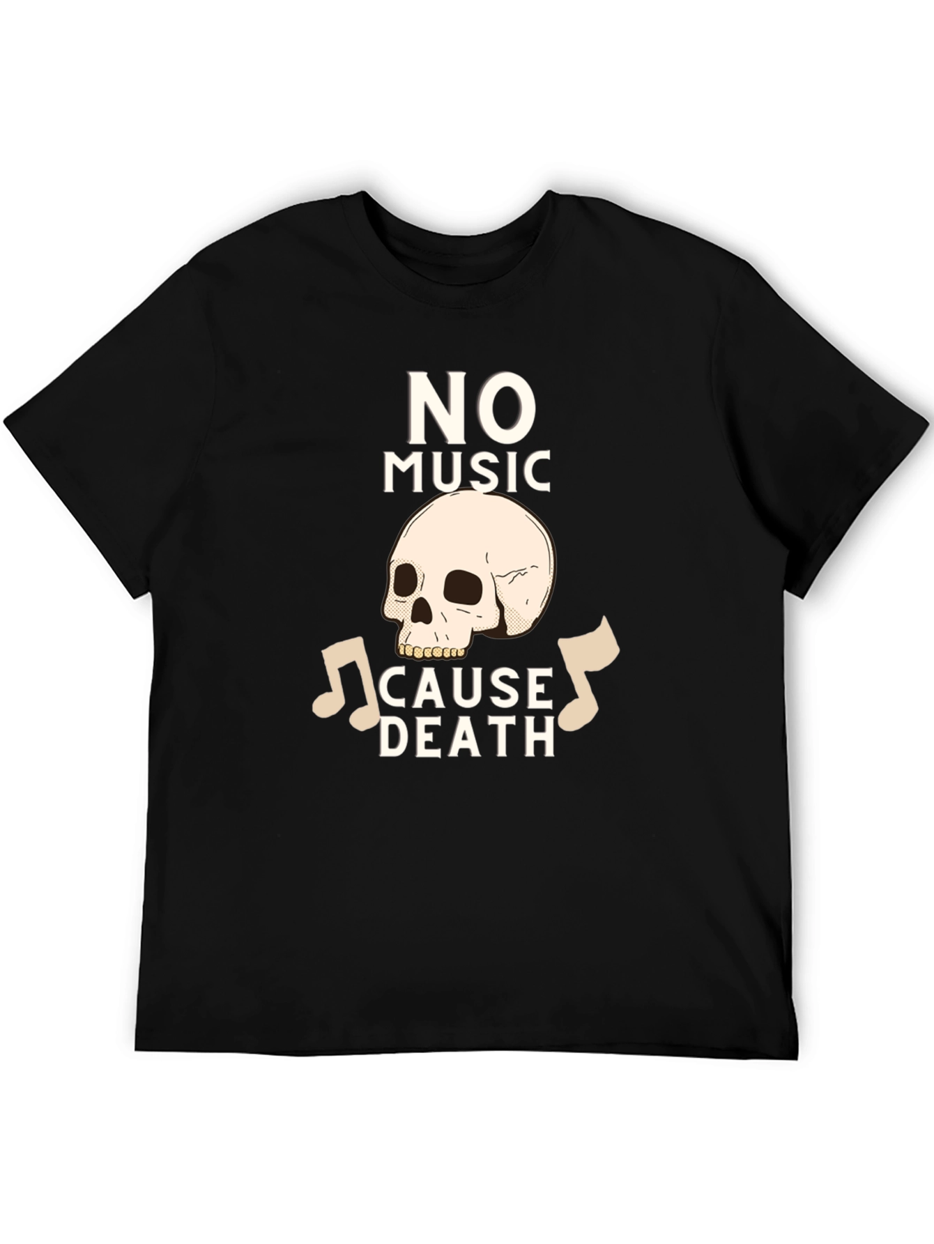 No Music Cause Death Graphic T-Shirt