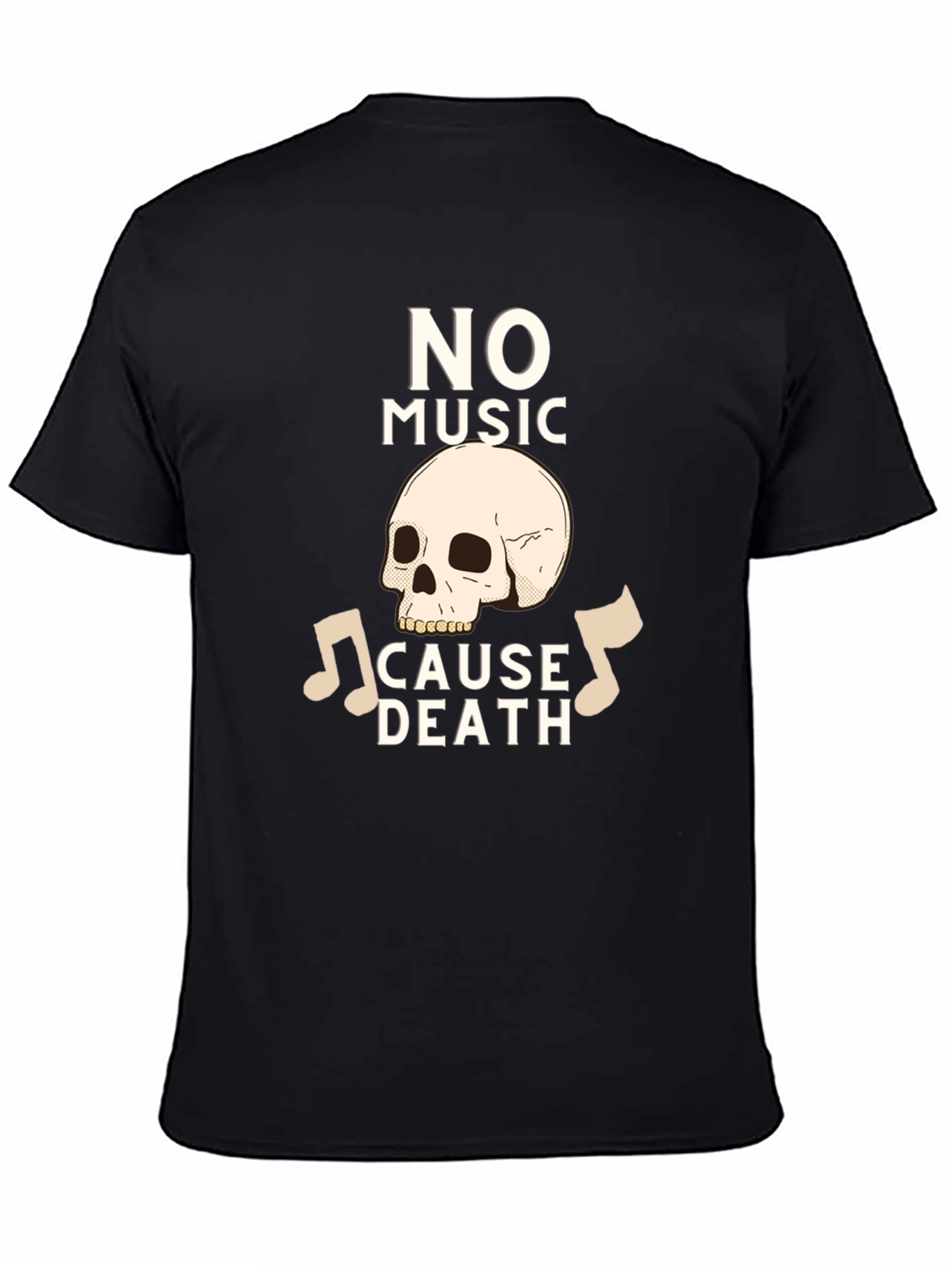 No Music Cause Death Graphic T-Shirt