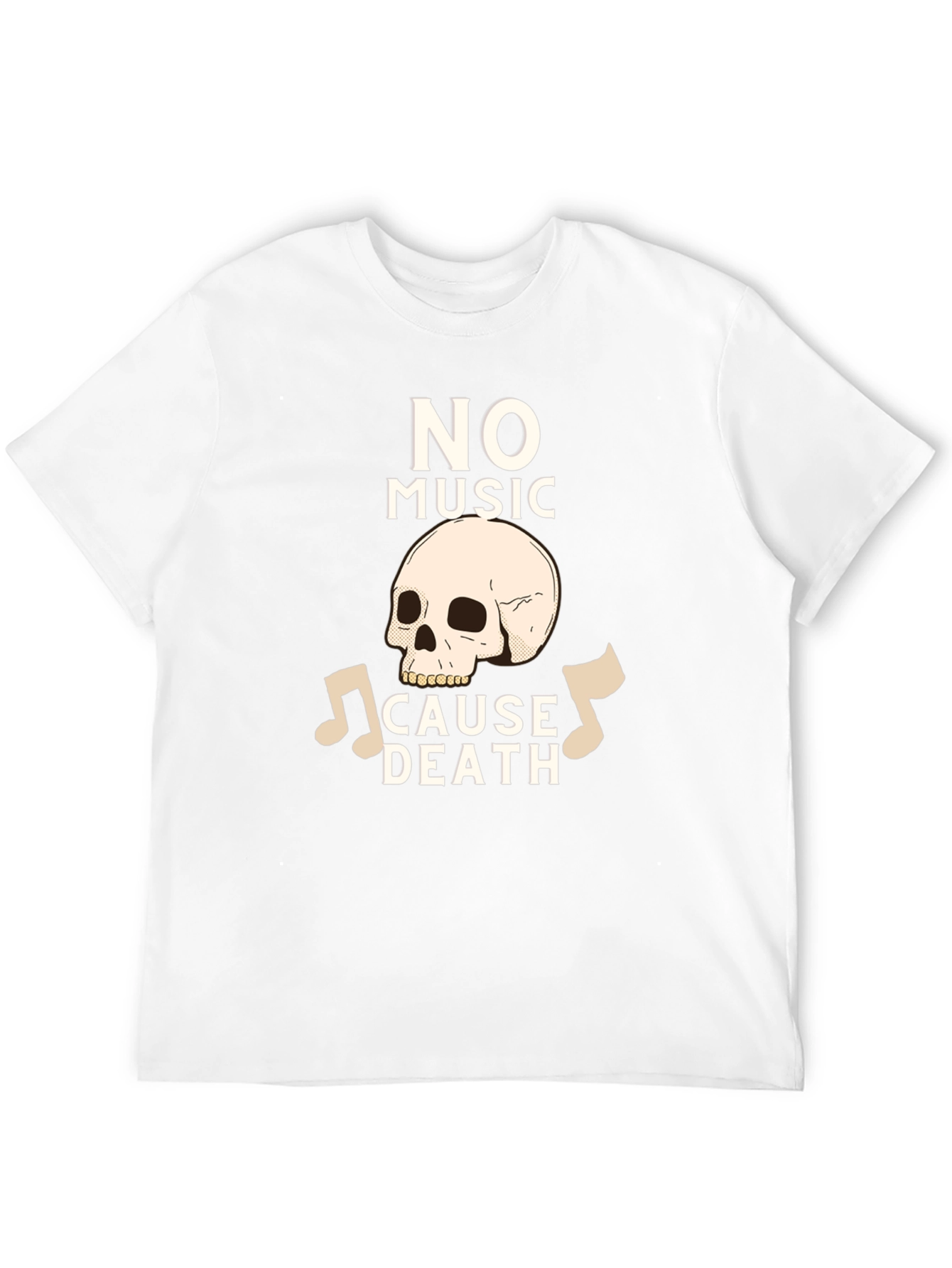 No Music Cause Death Graphic T-Shirt
