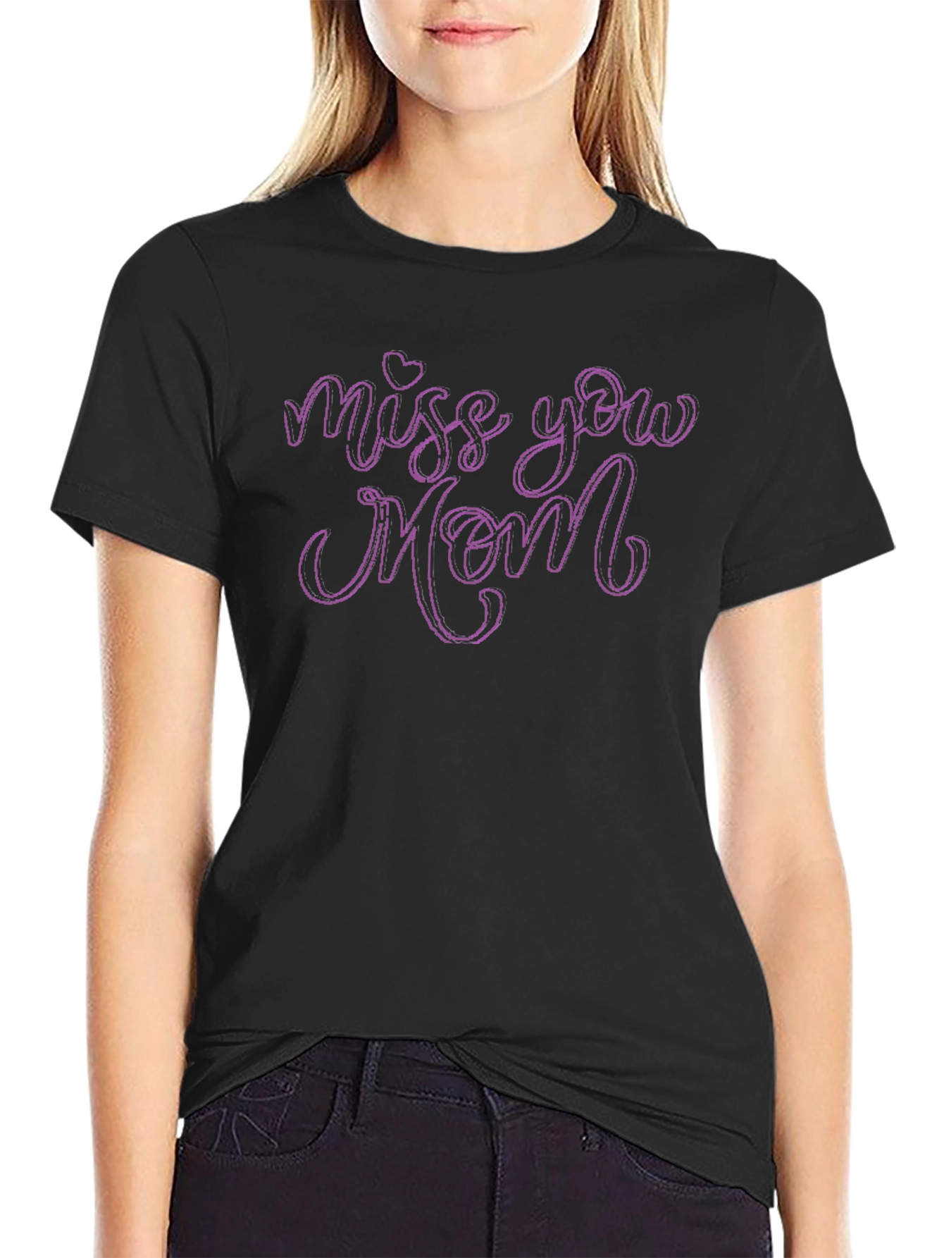 Miss You Mom Black T-Shirt