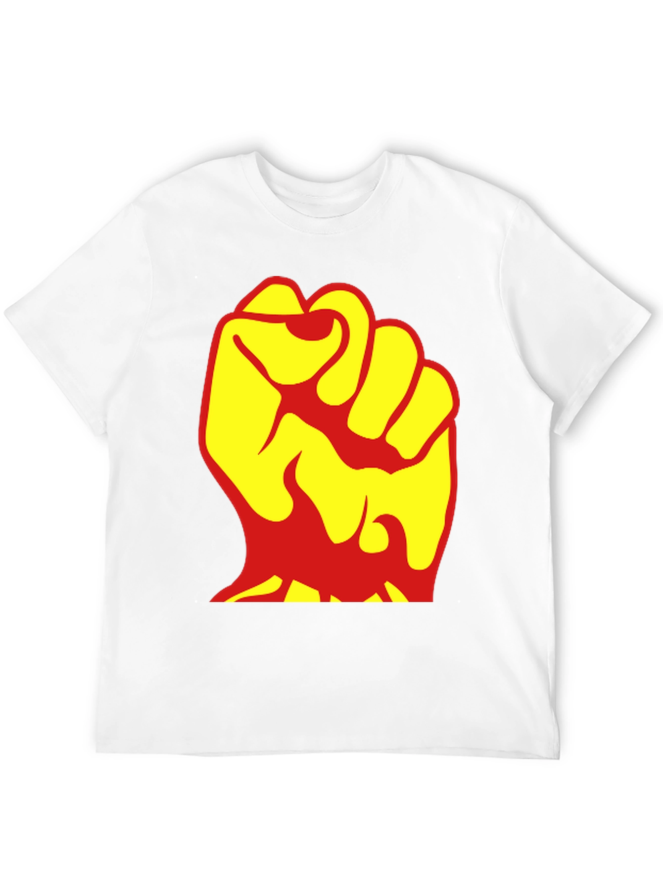 Bold Fist Graphic Tee - Yellow & Red Design