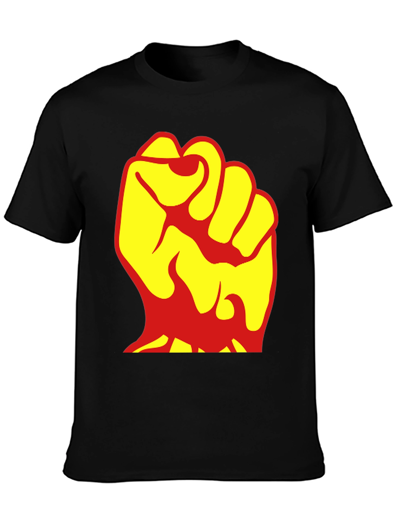 Bold Fist Graphic Tee - Yellow & Red Design