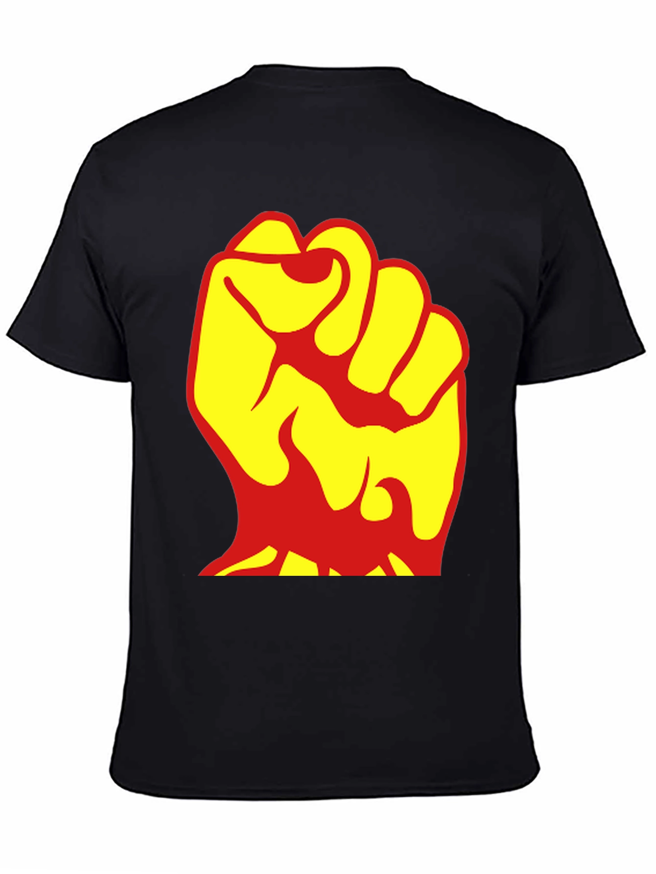 Bold Fist Graphic Tee - Yellow & Red Design