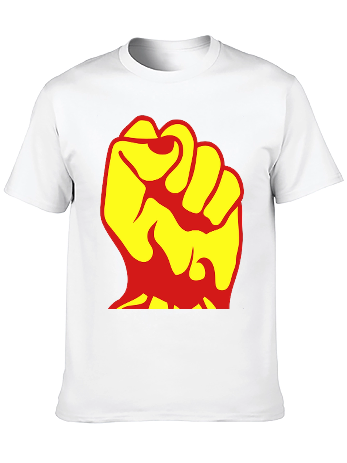 Bold Fist Graphic Tee - Yellow & Red Design