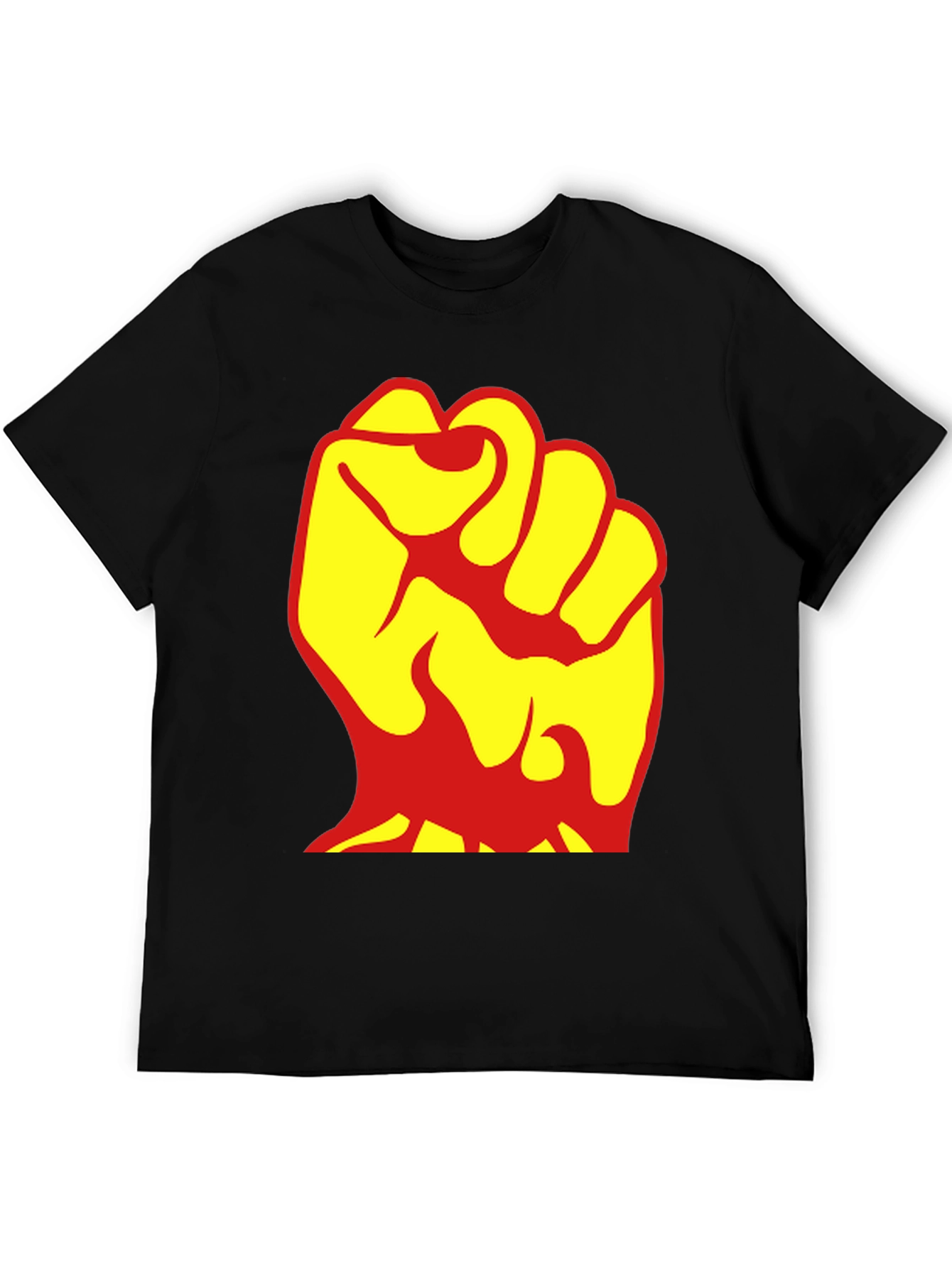 Bold Fist Graphic Tee - Yellow & Red Design