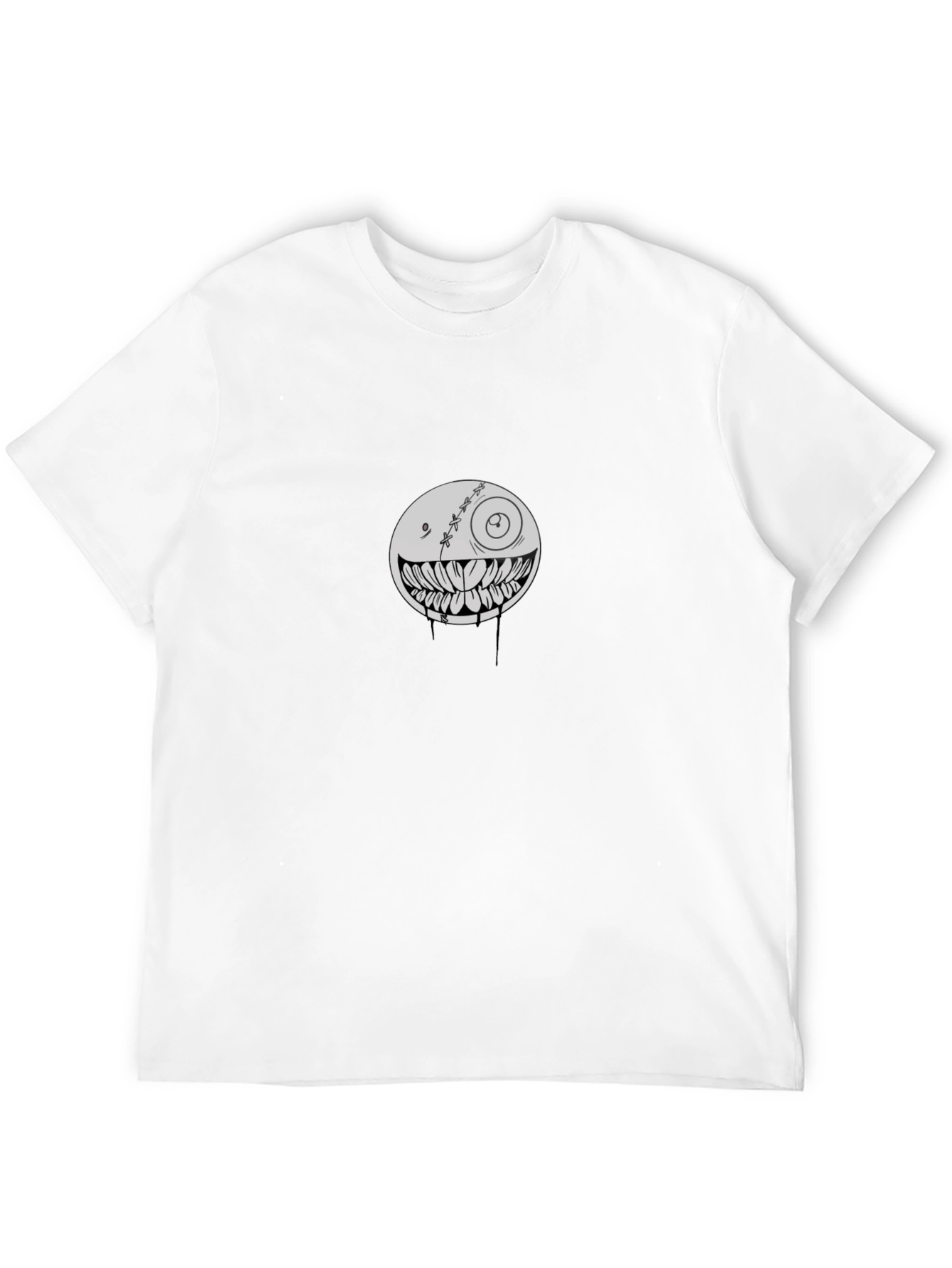 Creepy Smiley Face Graphic Black T-Shirt