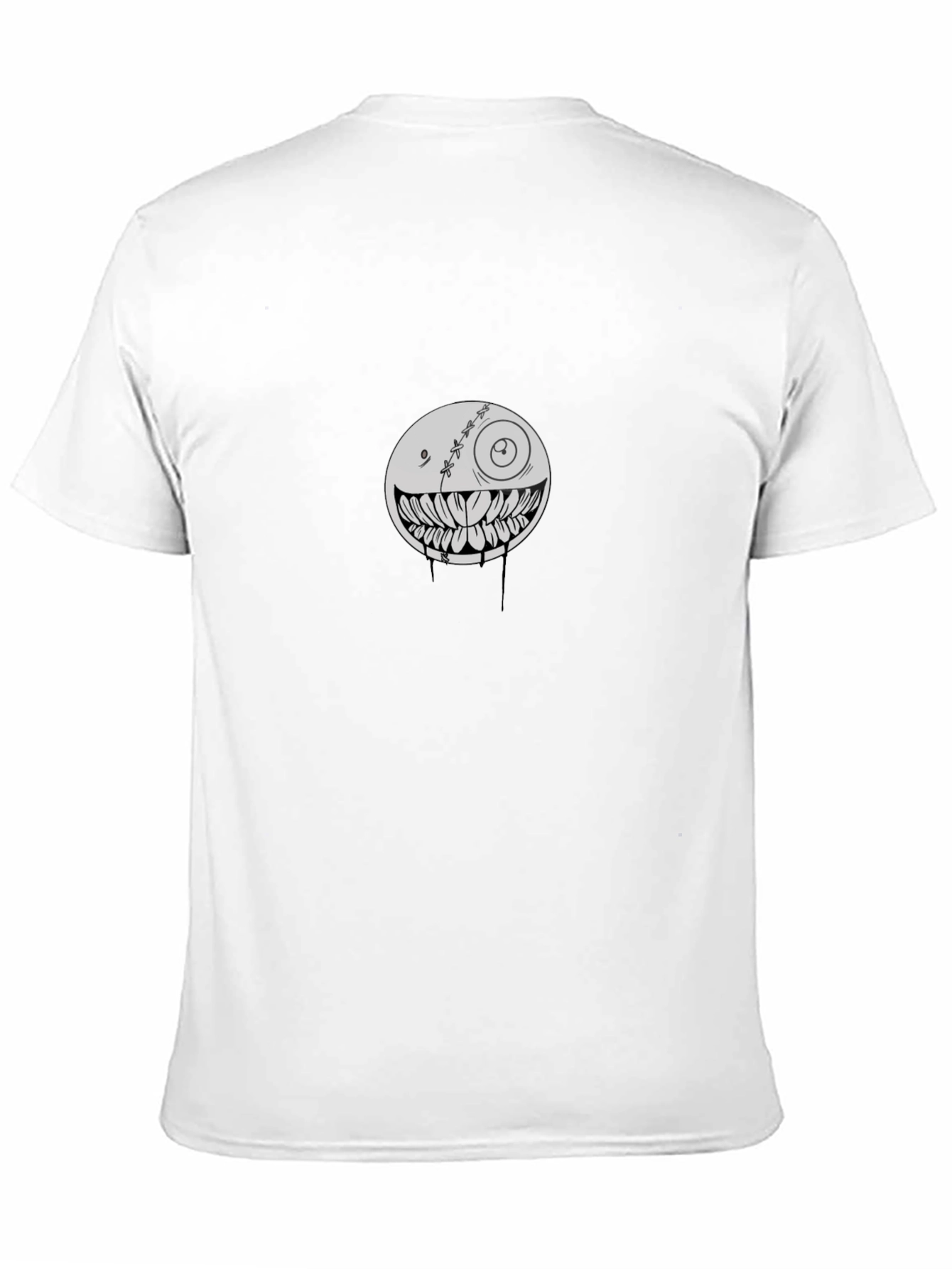 Creepy Smiley Face Graphic Black T-Shirt