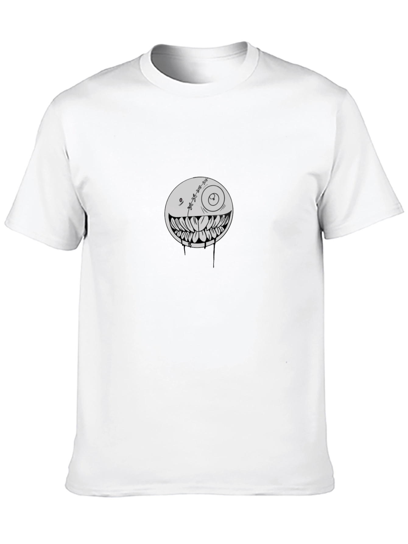 Creepy Smiley Face Graphic Black T-Shirt