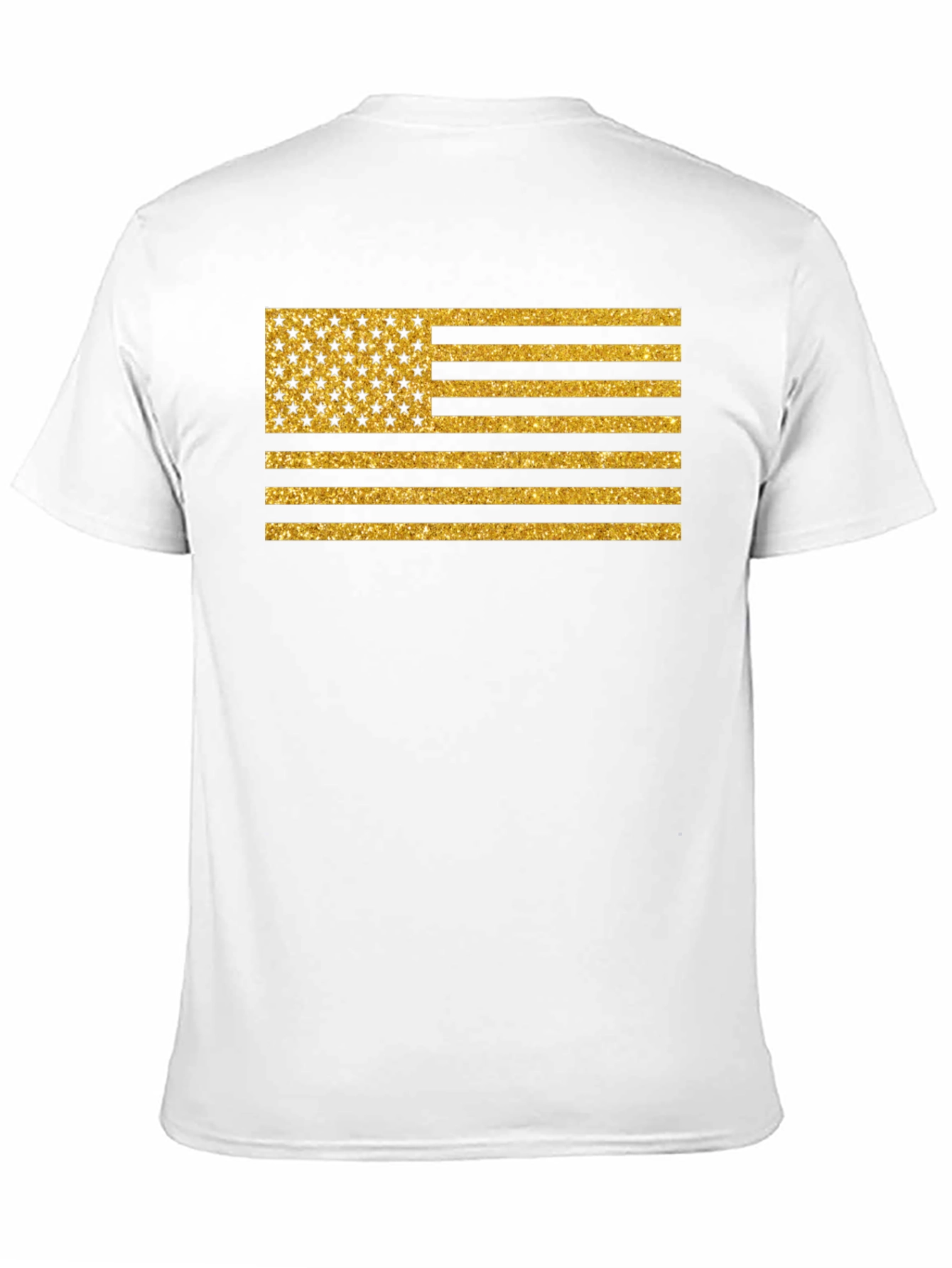 Gold Glitter American Flag Graphic Tee