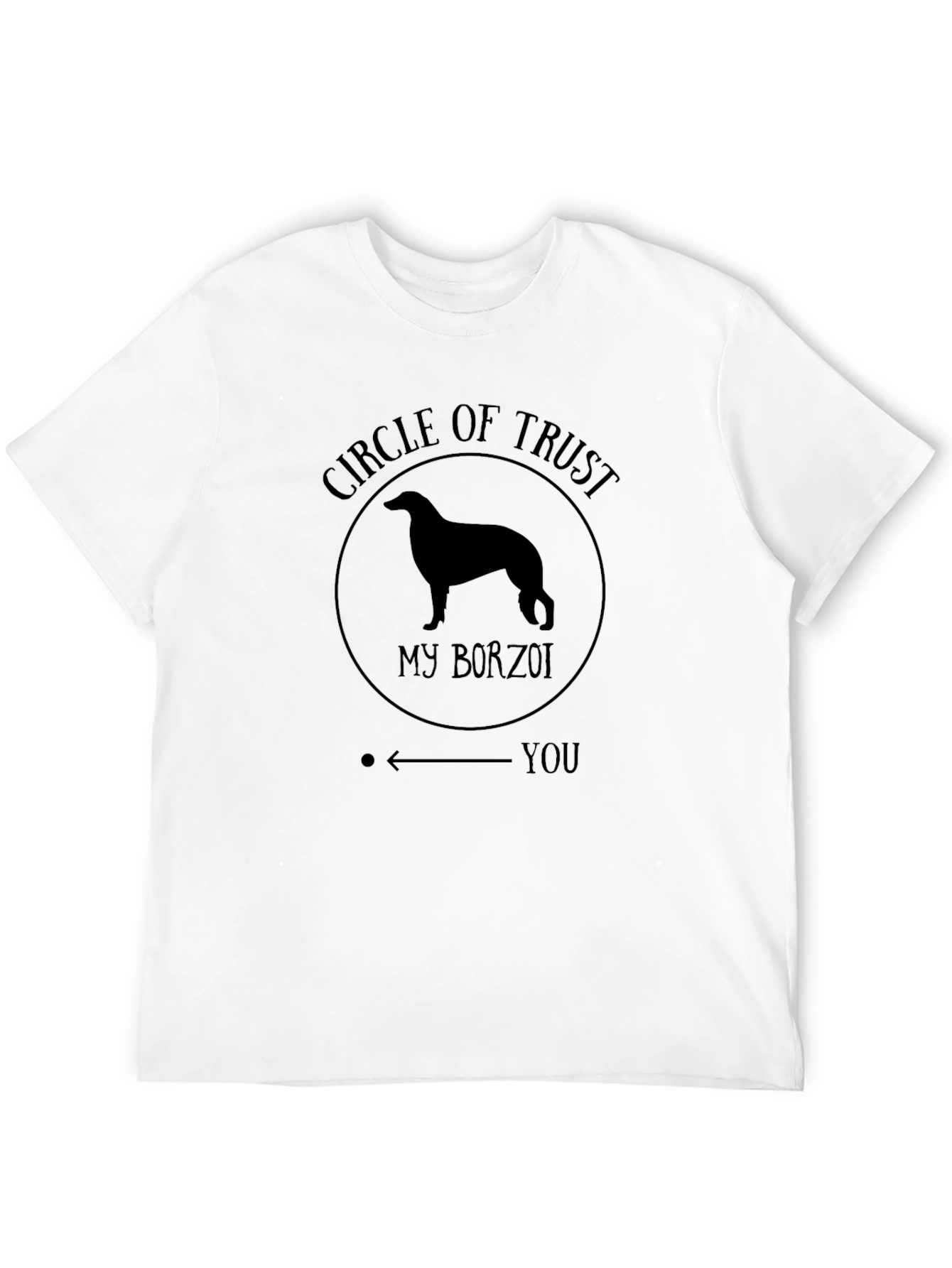 Circle of Trust Borzoi Dog T-Shirt - Black