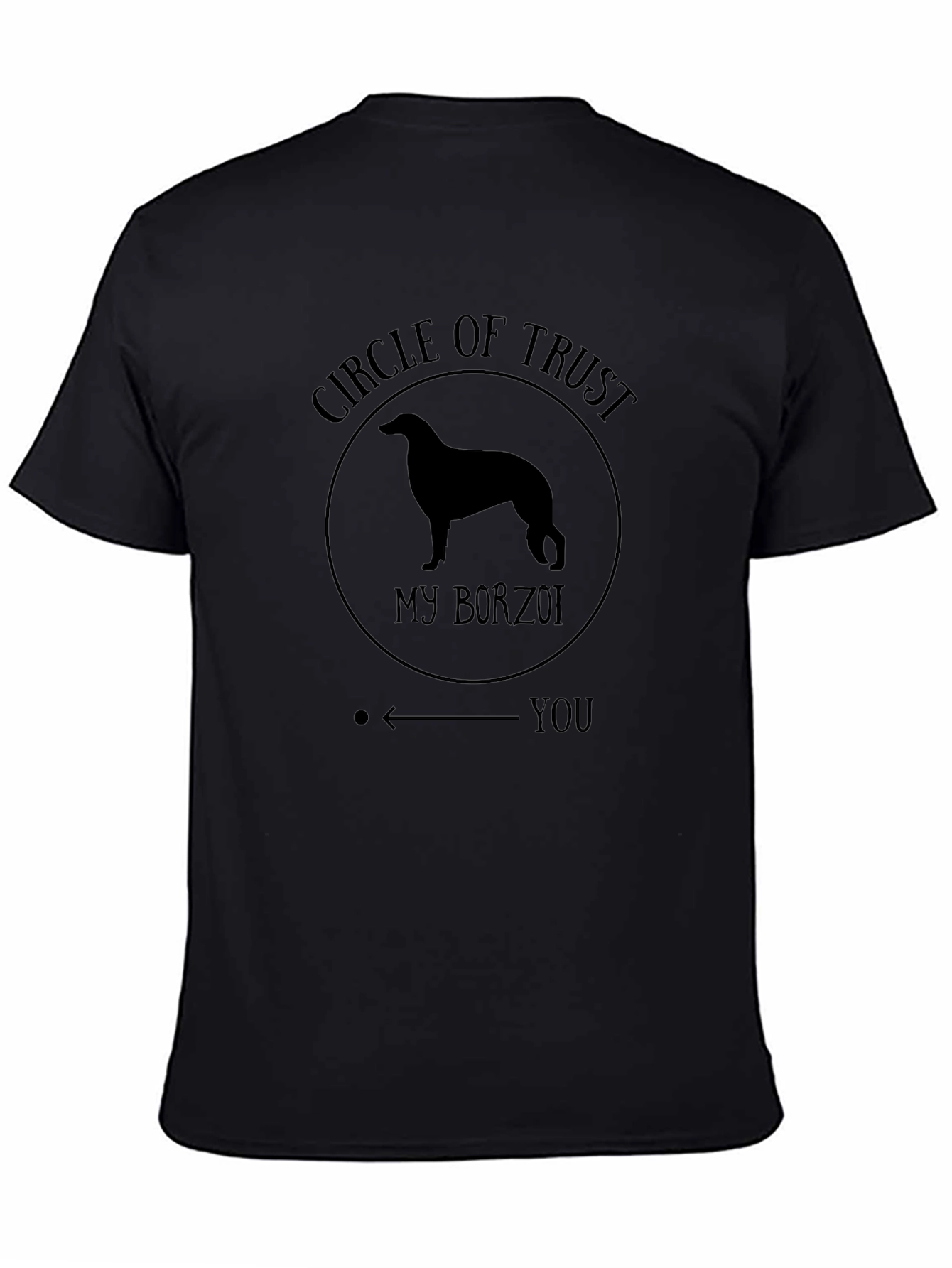 Circle of Trust Borzoi Dog T-Shirt - Black