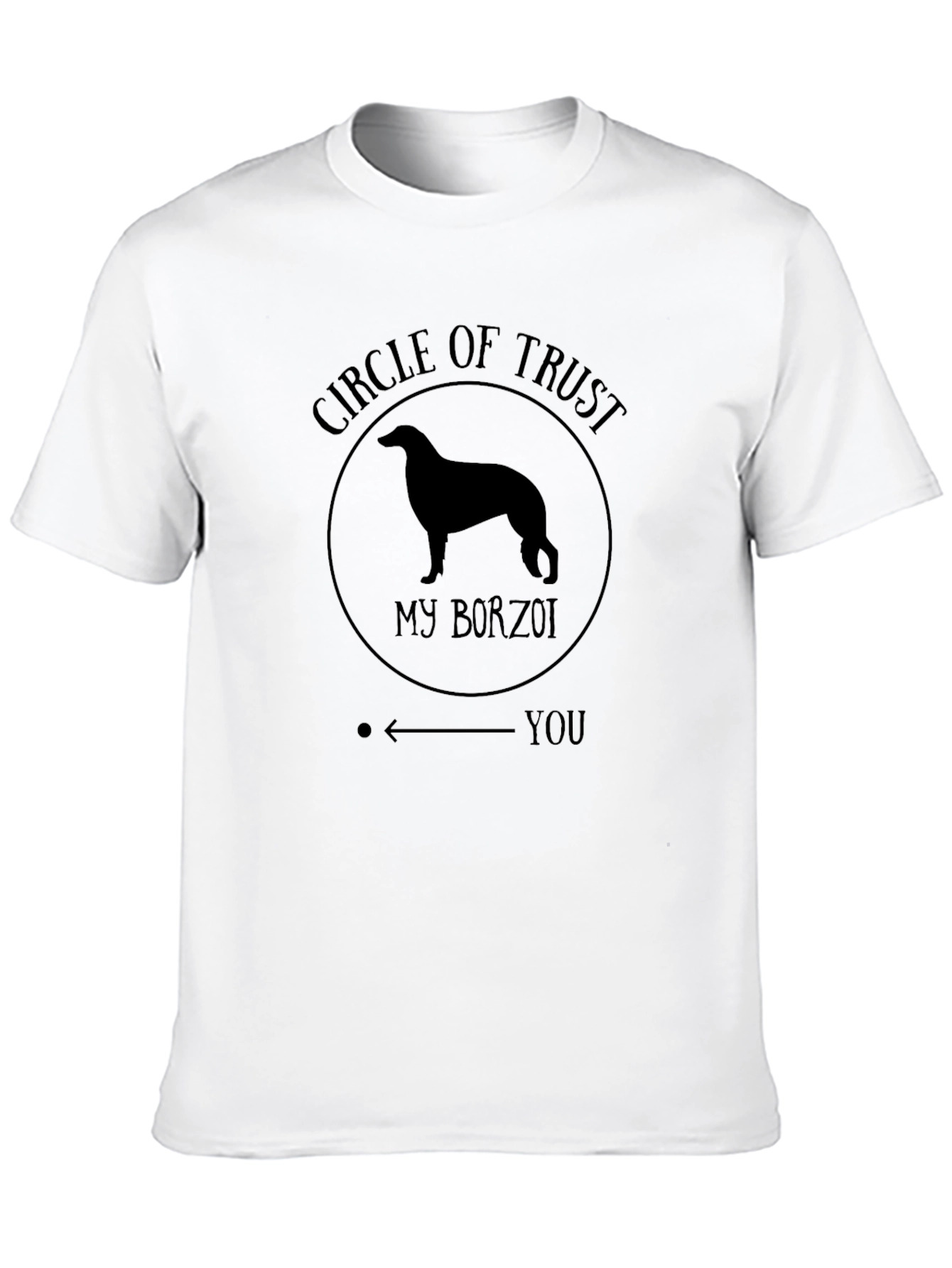 Circle of Trust Borzoi Dog T-Shirt - Black