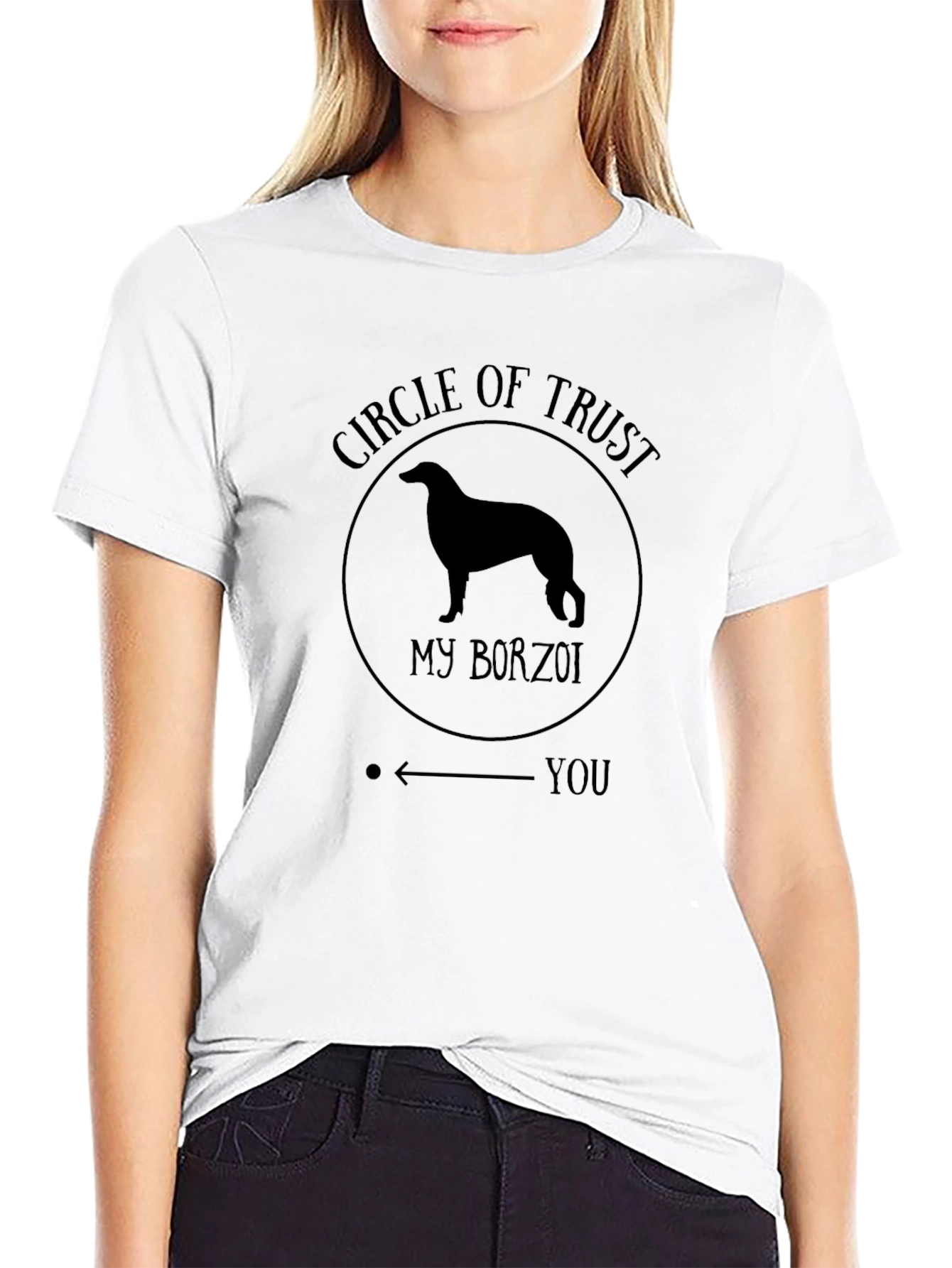 Circle of Trust Borzoi Dog T-Shirt - Black