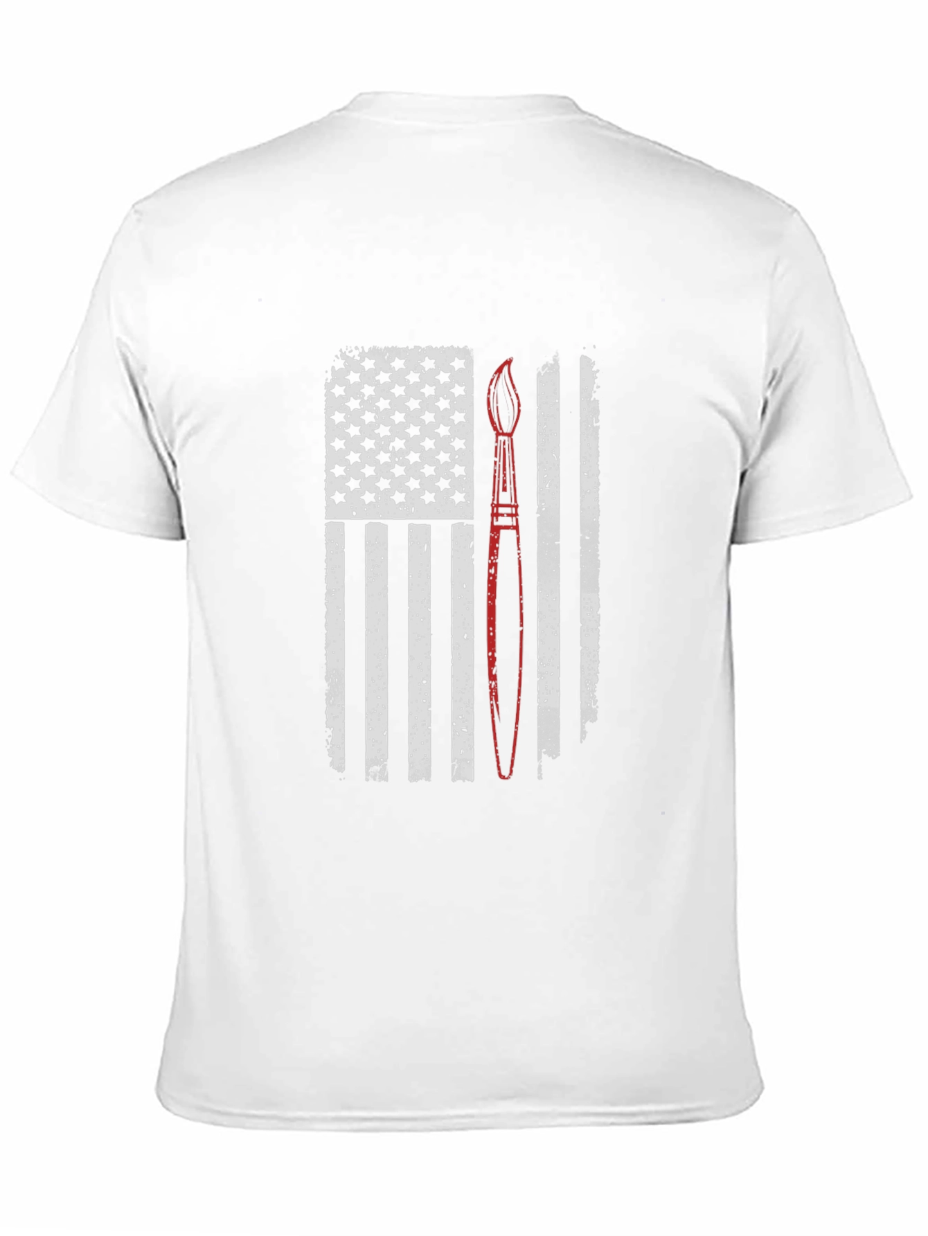 Patriotic Artist T-Shirt - Brush & US Flag