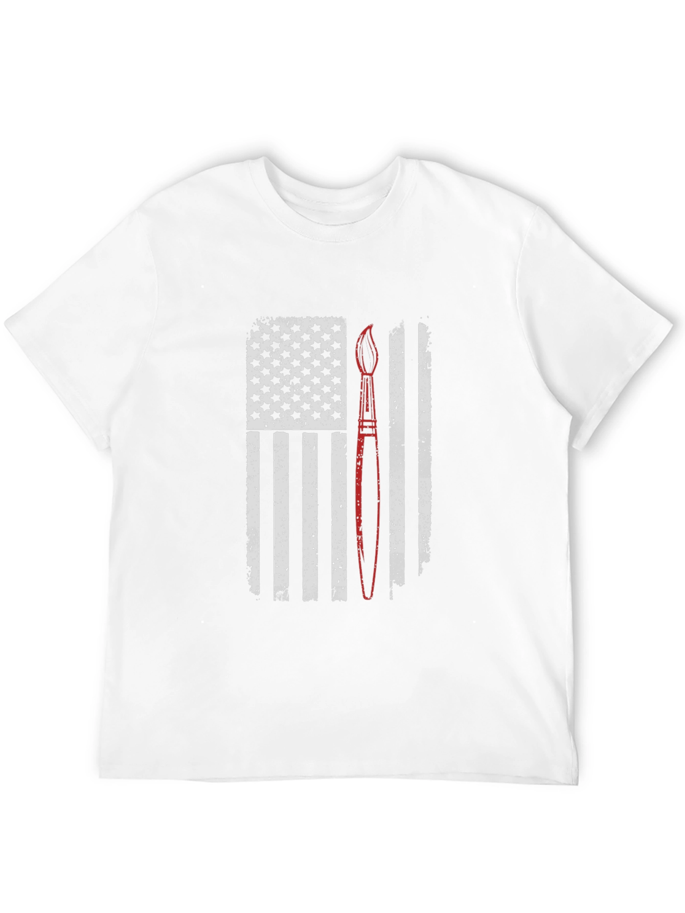 Patriotic Artist T-Shirt - Brush & US Flag
