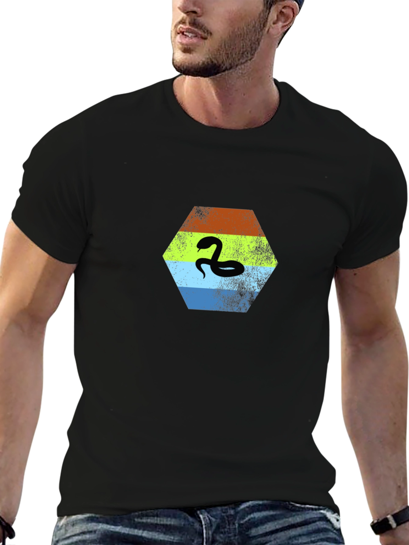 Hexagon Snake T-Shirt - Cool Graphic Tee
