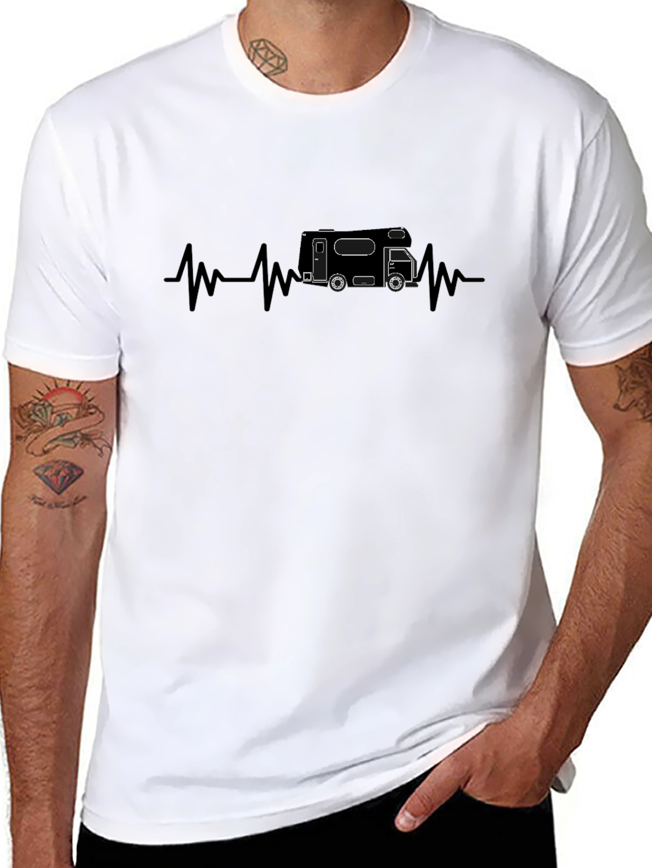RV Heartbeat T-Shirt - Camping Lover Gift