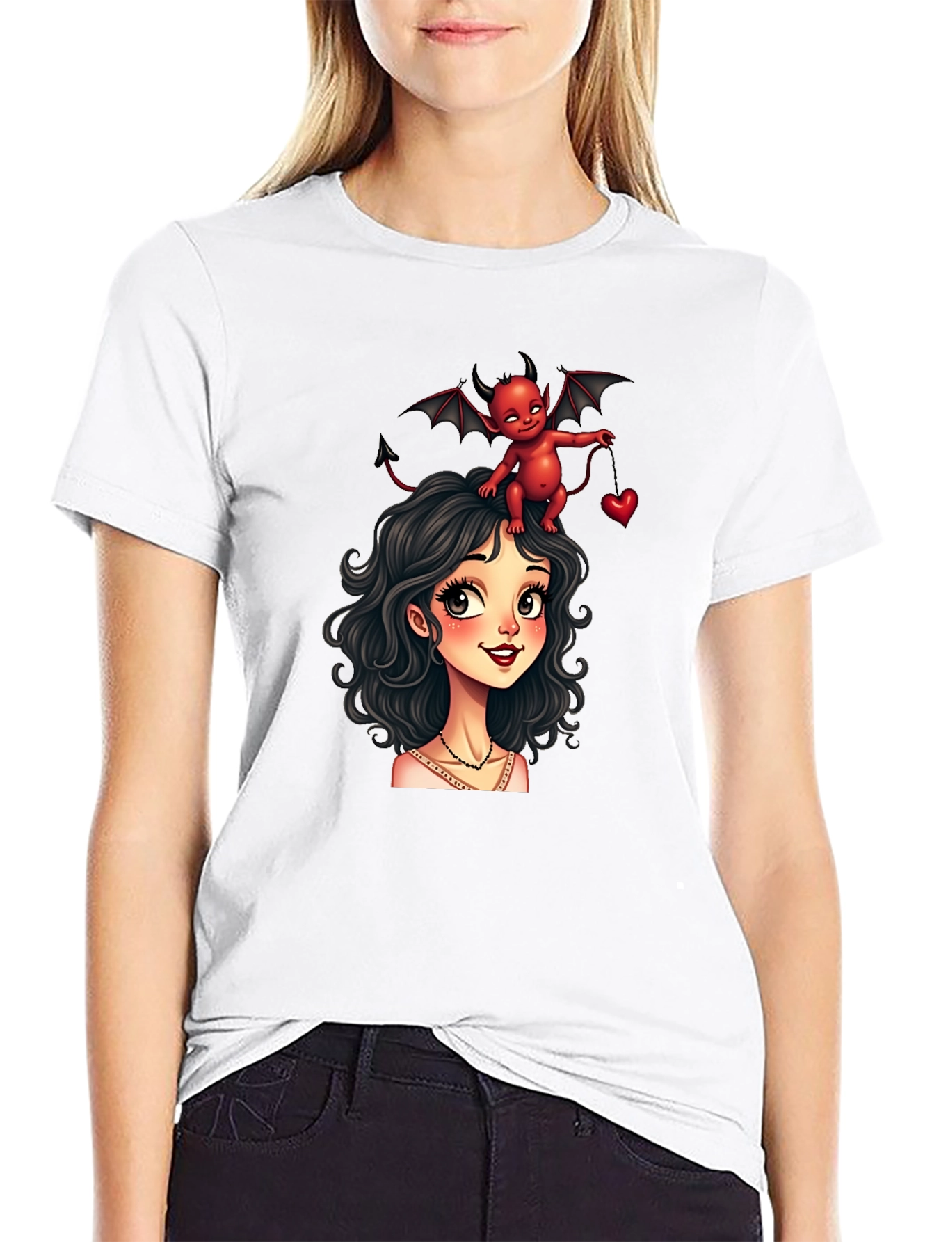 Devilishly Cute Black Graphic Tee