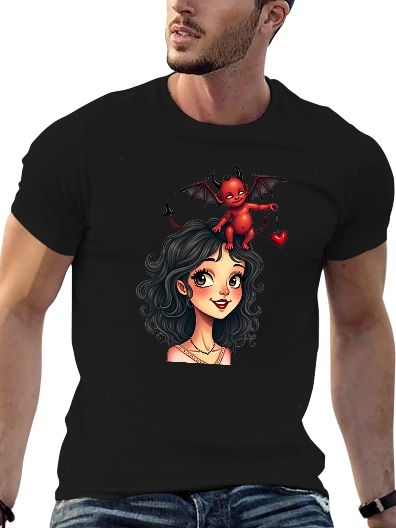 Devilishly Cute Black Graphic Tee