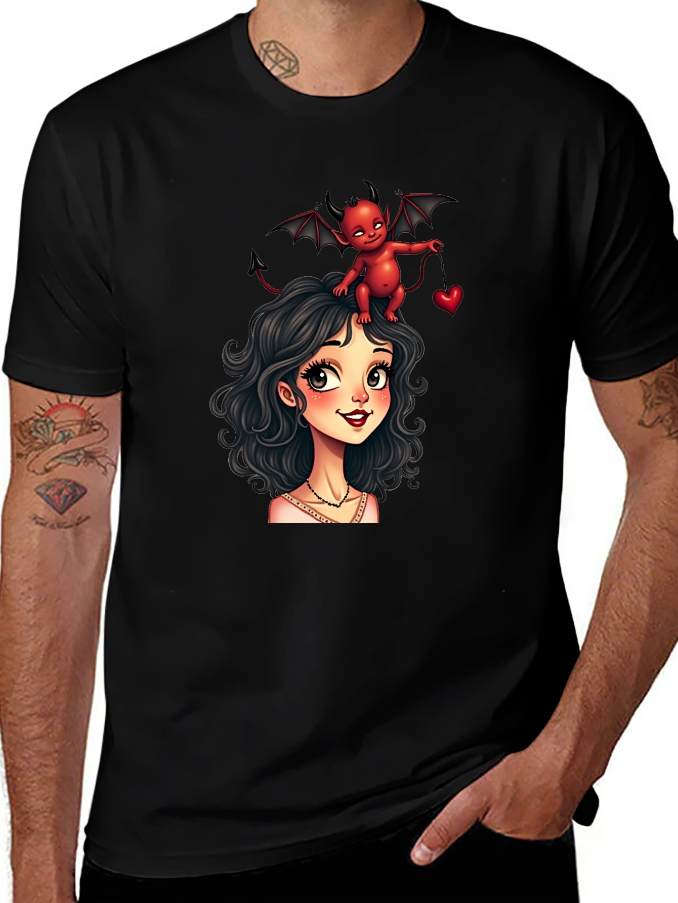 Devilishly Cute Black Graphic Tee