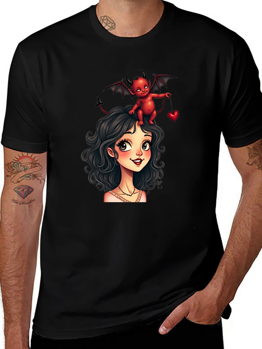 Devilishly Cute Black Graphic Tee