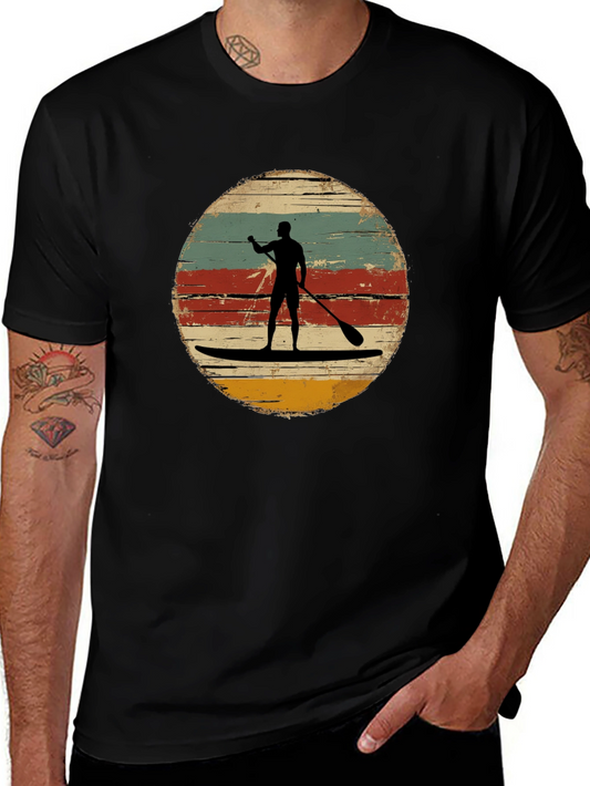 Retro Paddle Boarding T-Shirt - Vintage Style Surfing Tee