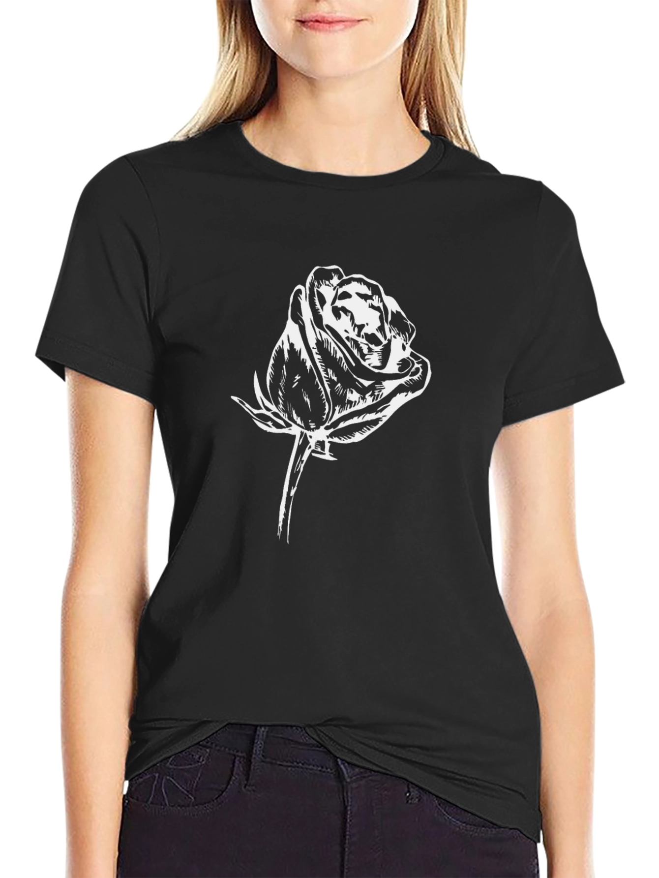 Black Rose Graphic Tee - Stylish Mens Casual Wear