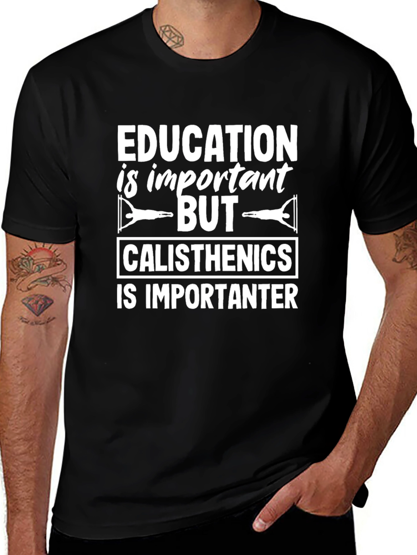 Calisthenics Humor Black T-Shirt