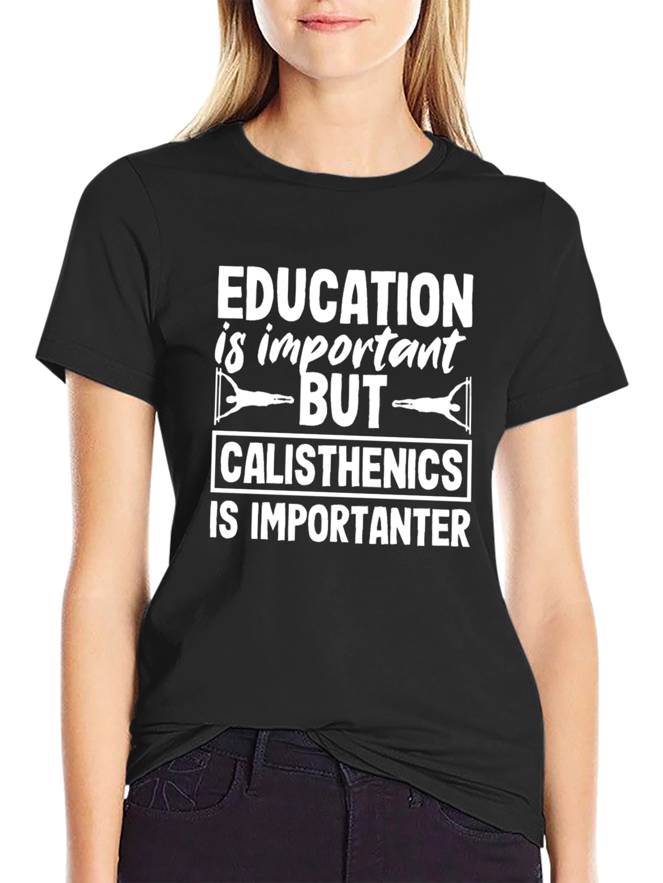 Calisthenics Humor Black T-Shirt