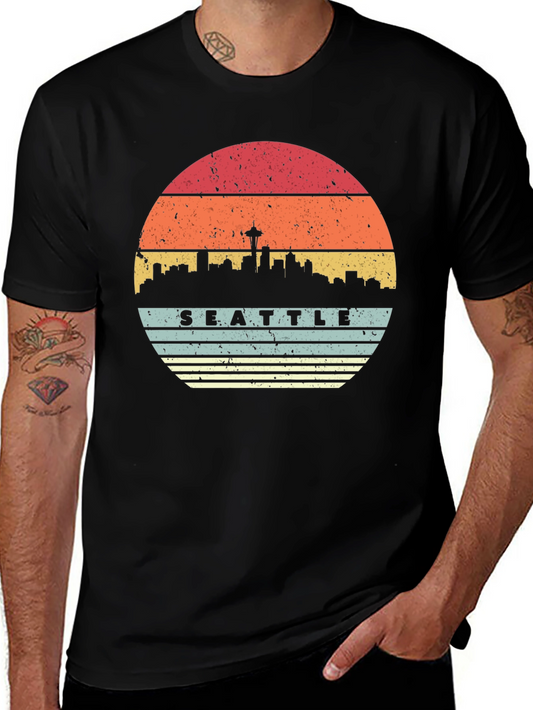Seattle Skyline Sunset T-Shirt