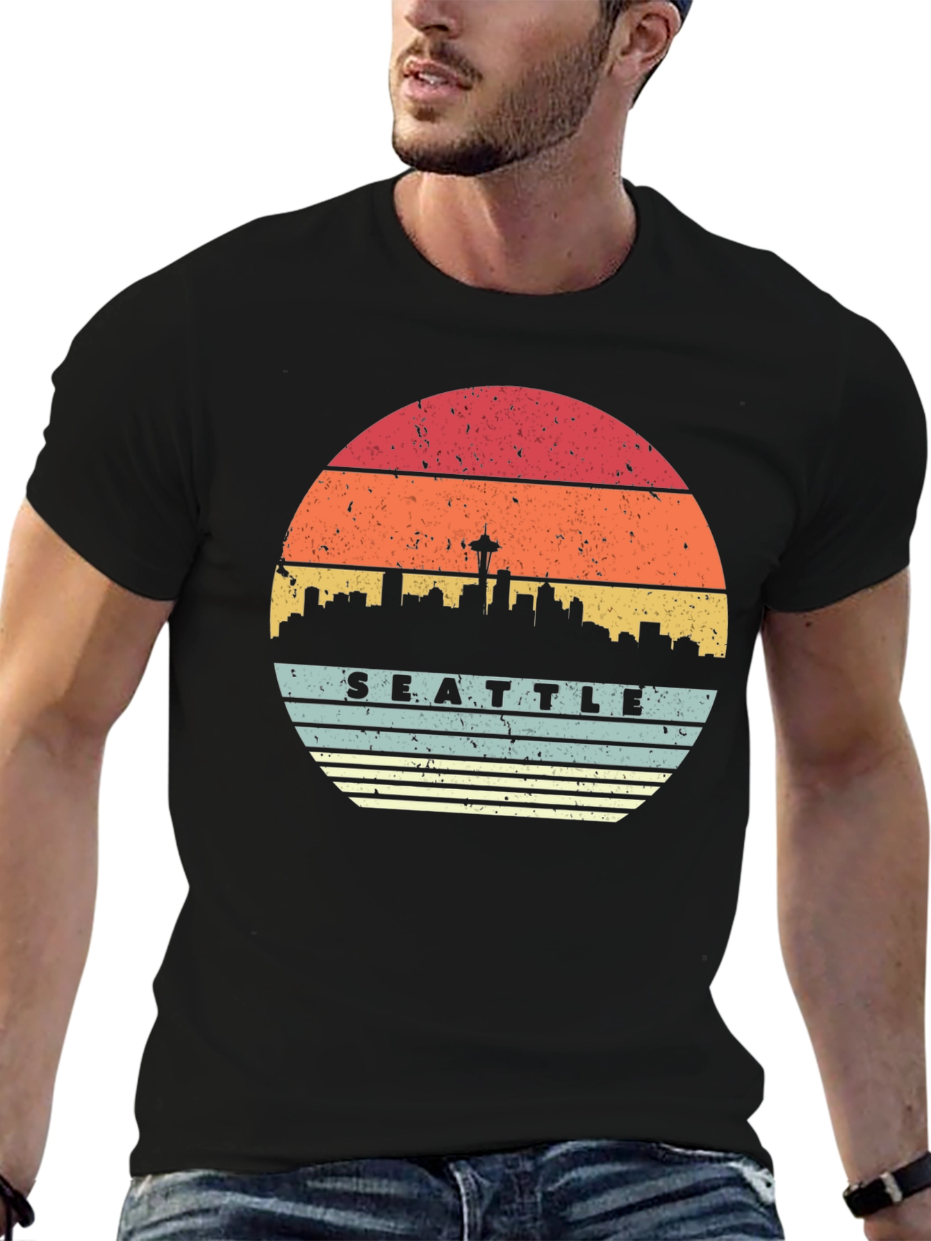 Seattle Skyline Sunset T-Shirt