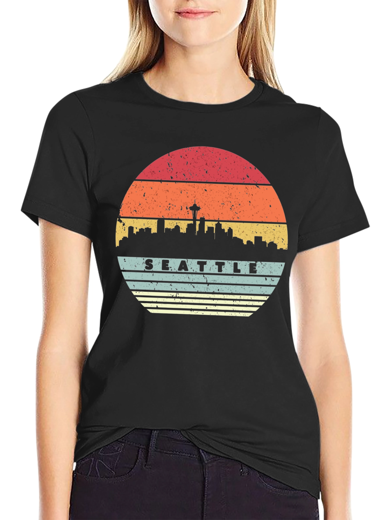 Seattle Skyline Sunset T-Shirt