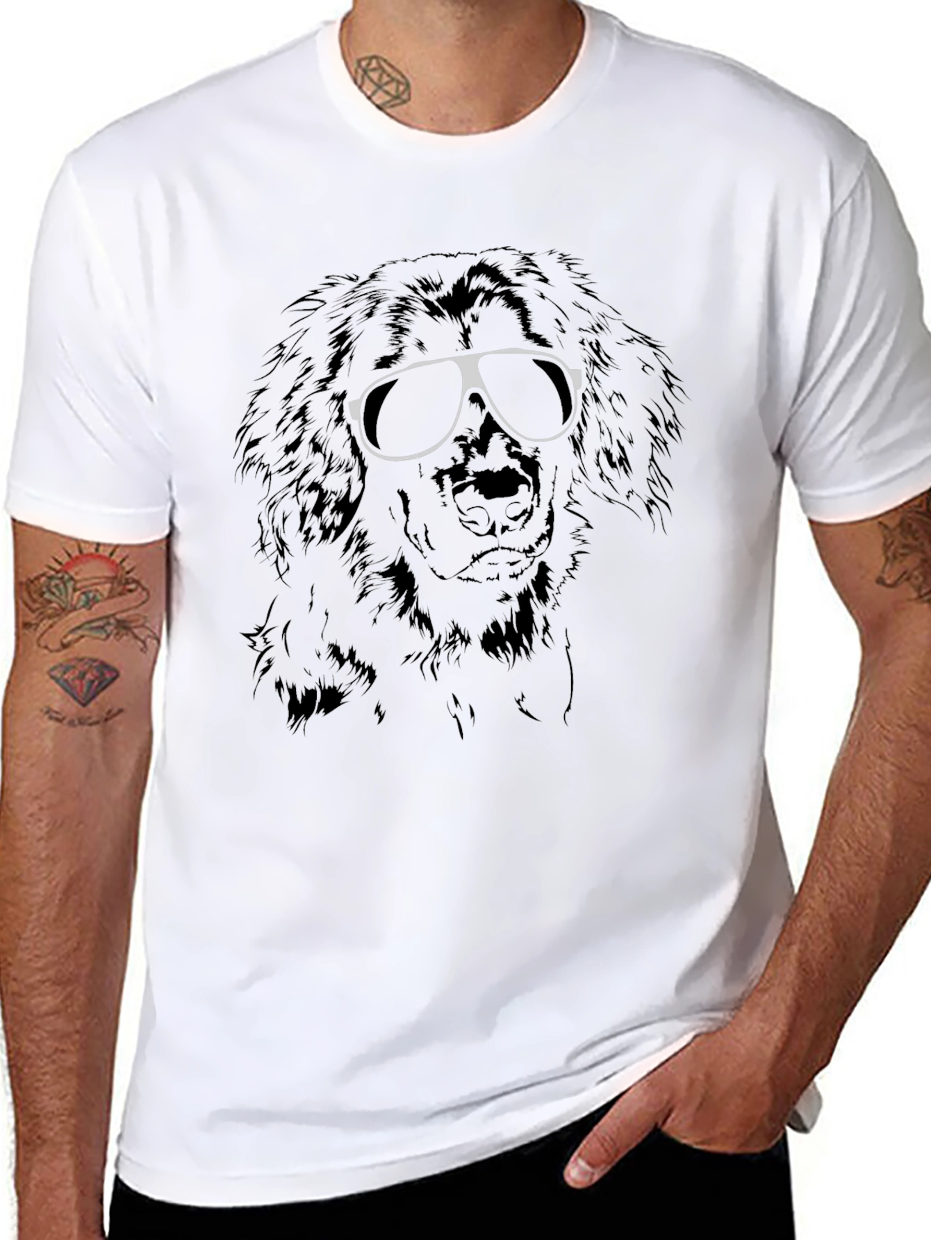 Cool Dog Graphic Tee - Black
