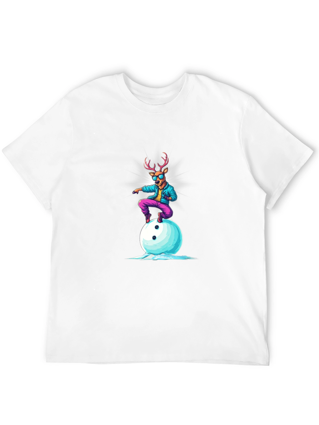 Cool Deer Graphic Tee - Fun Cartoon T-Shirt