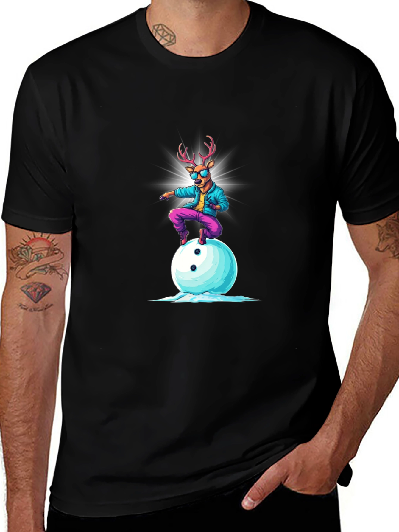 Cool Deer Graphic Tee - Fun Cartoon T-Shirt
