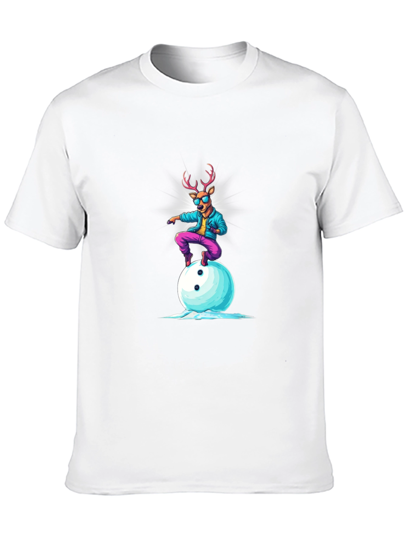 Cool Deer Graphic Tee - Fun Cartoon T-Shirt