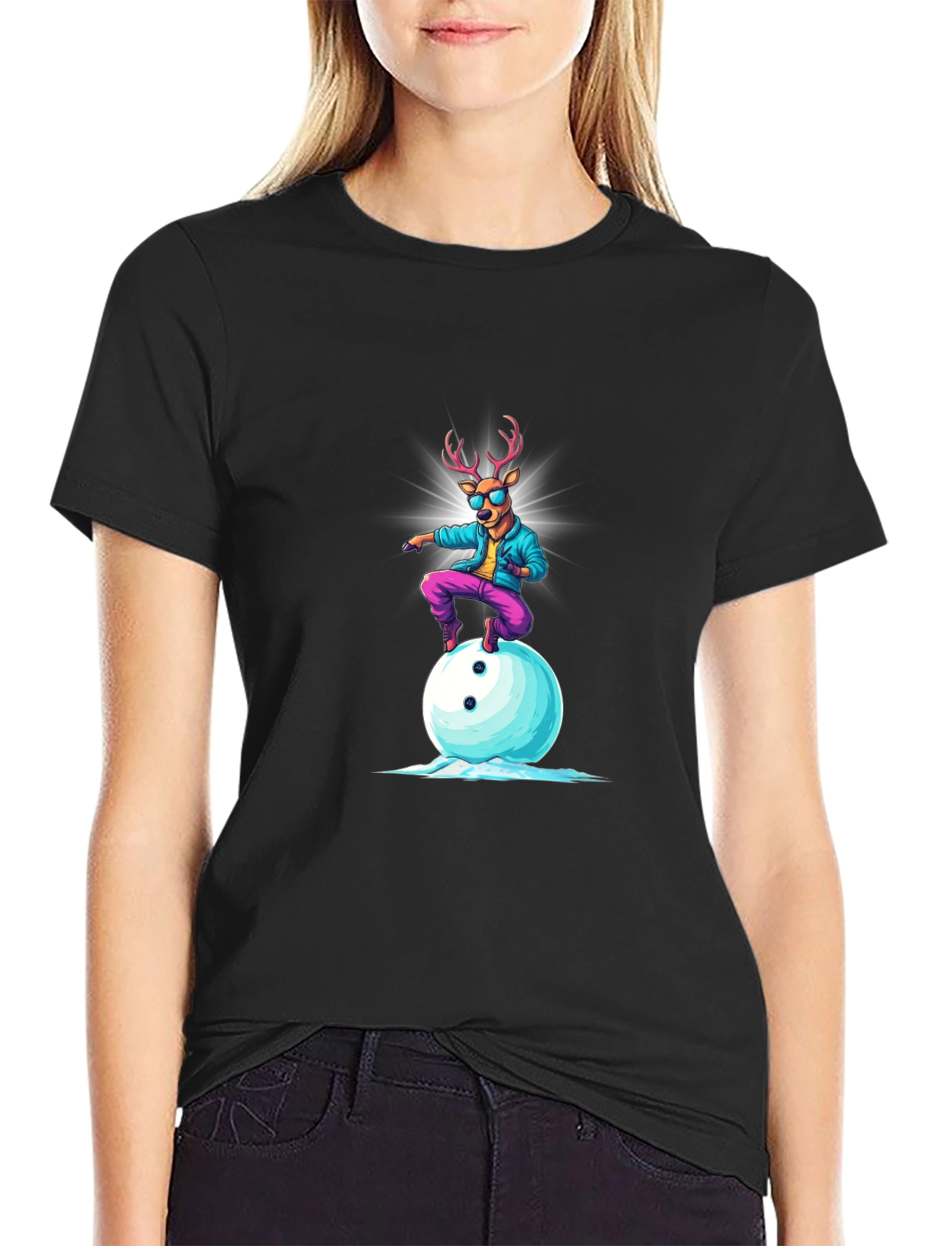 Cool Deer Graphic Tee - Fun Cartoon T-Shirt