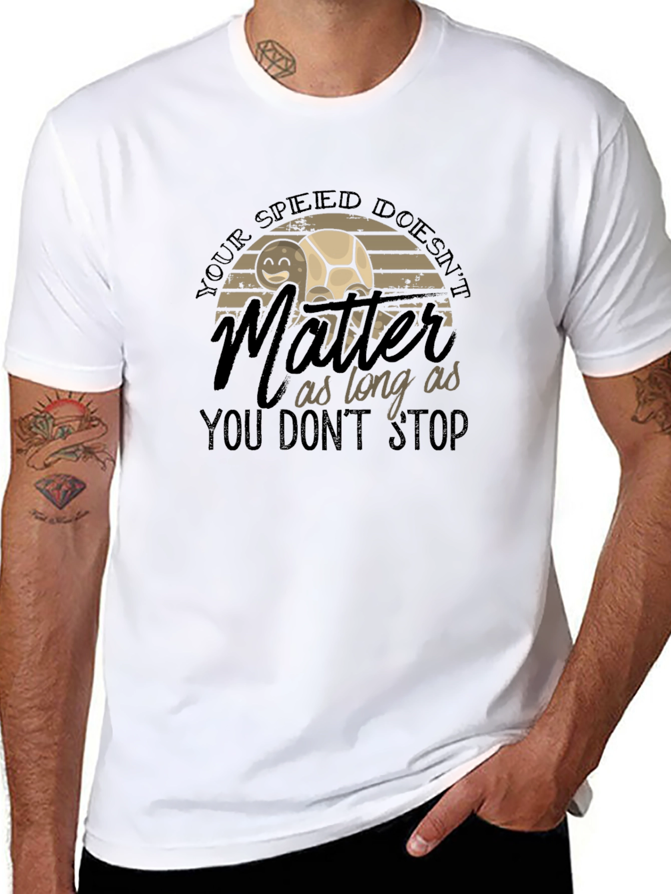 Inspirational Turtle Graphic T-Shirt