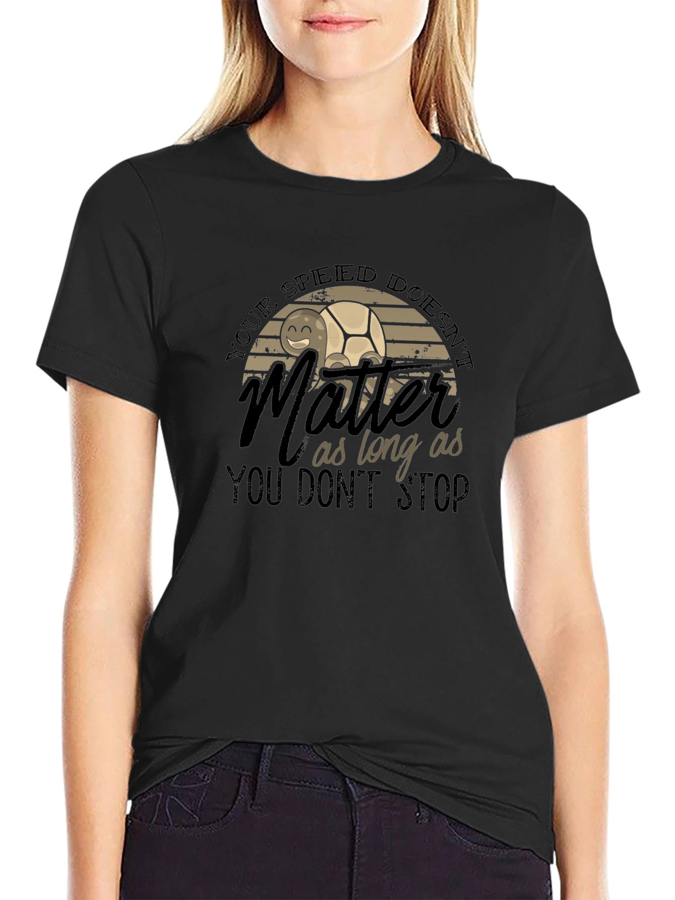 Inspirational Turtle Graphic T-Shirt