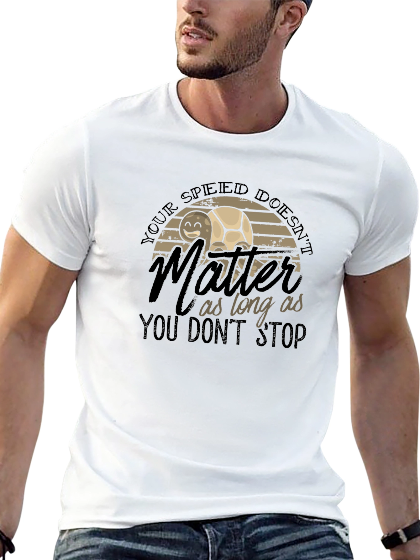 Inspirational Turtle Graphic T-Shirt