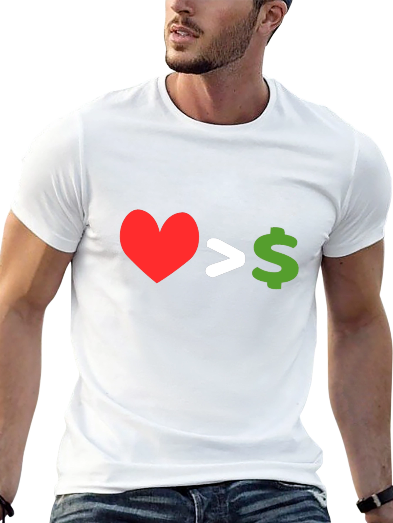 Love Over Money Graphic T-Shirt