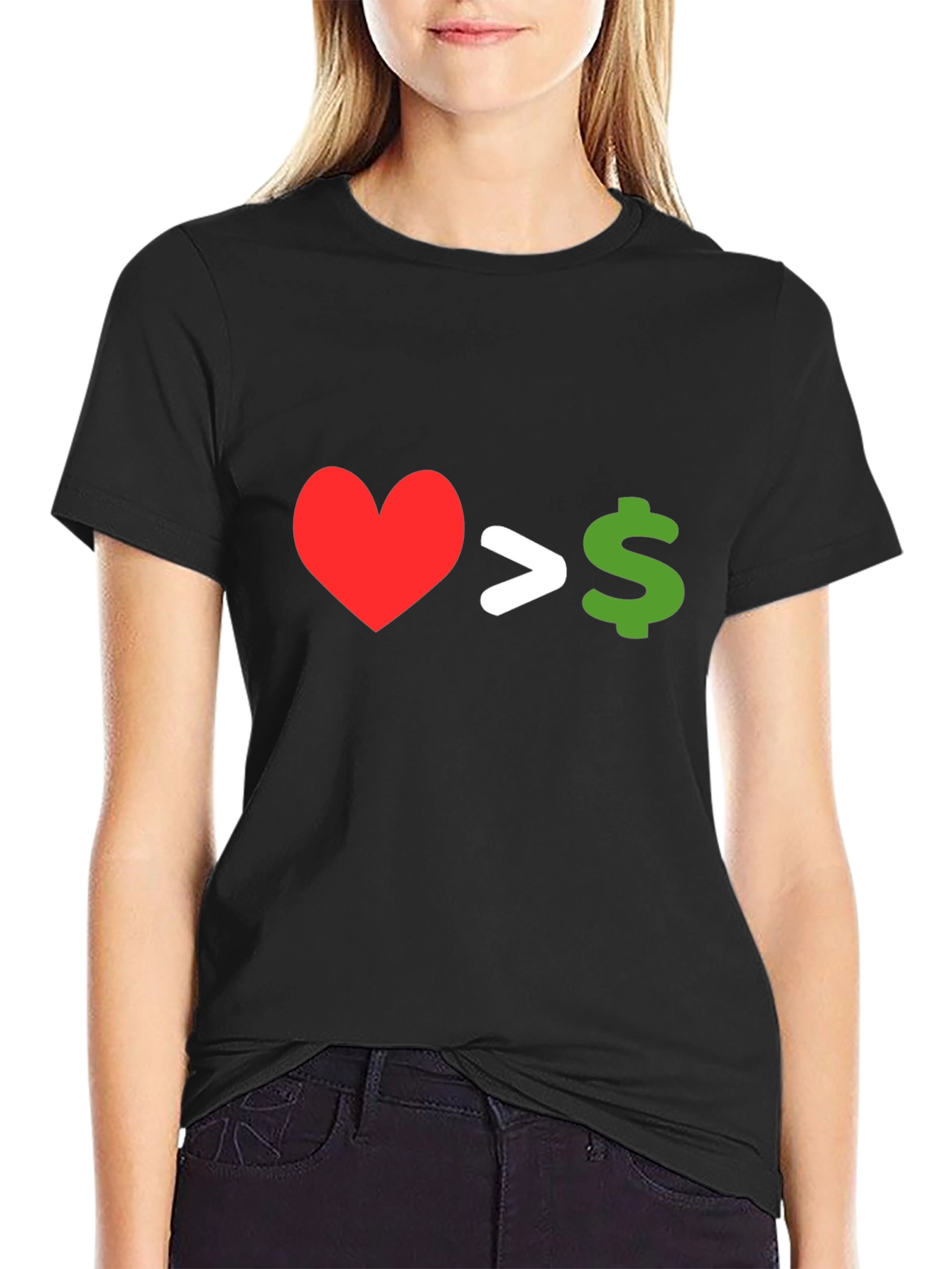 Love Over Money Graphic T-Shirt