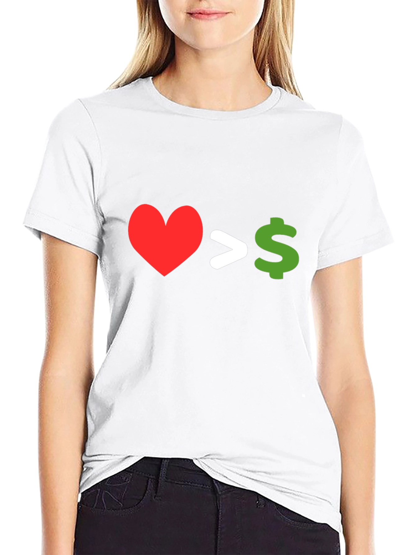 Love Over Money Graphic T-Shirt